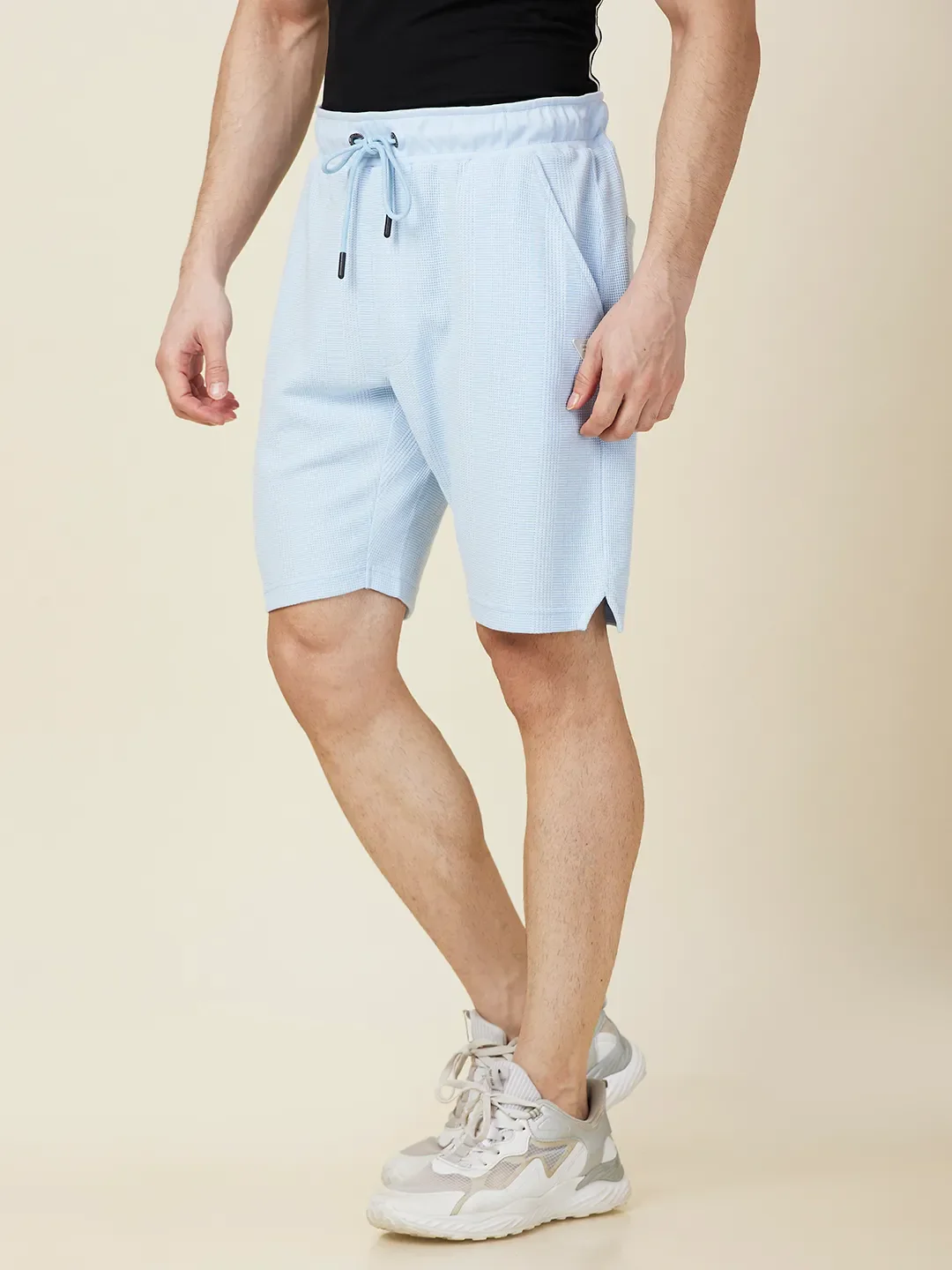 Blue Regular Fit Shorts For Men By Being Human Clothing - Image 4