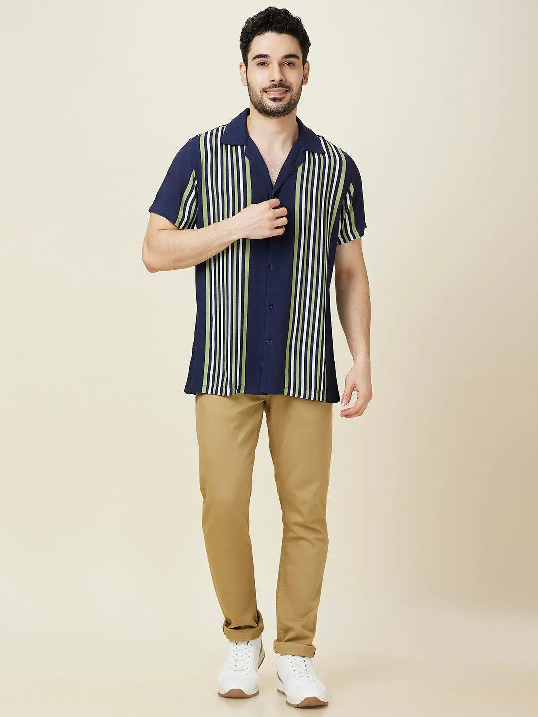 Navy Regular Fit Regular Collar Men's Shirt by Being Human Clothing - Image 2