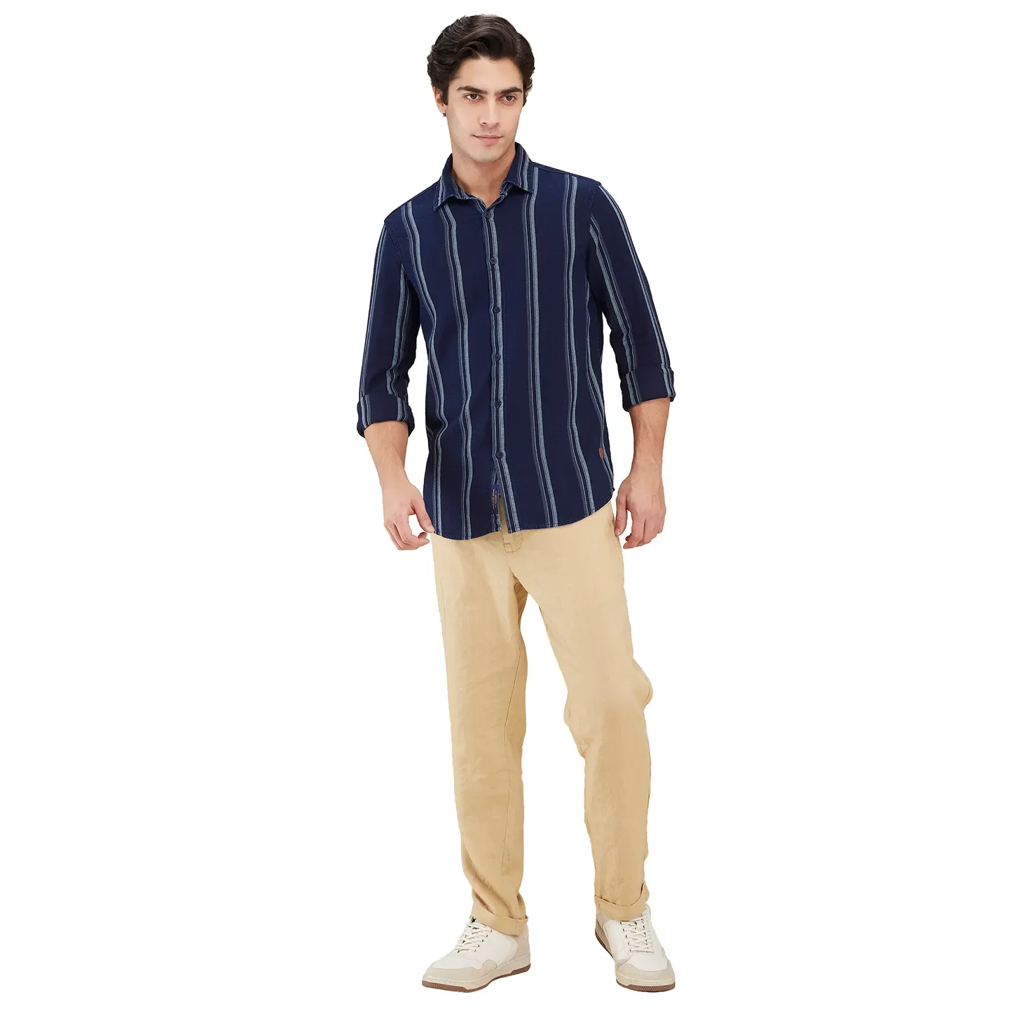 Navy Regular Fit Regular Collar Men's Shirt by Being Human Clothing - Image 2