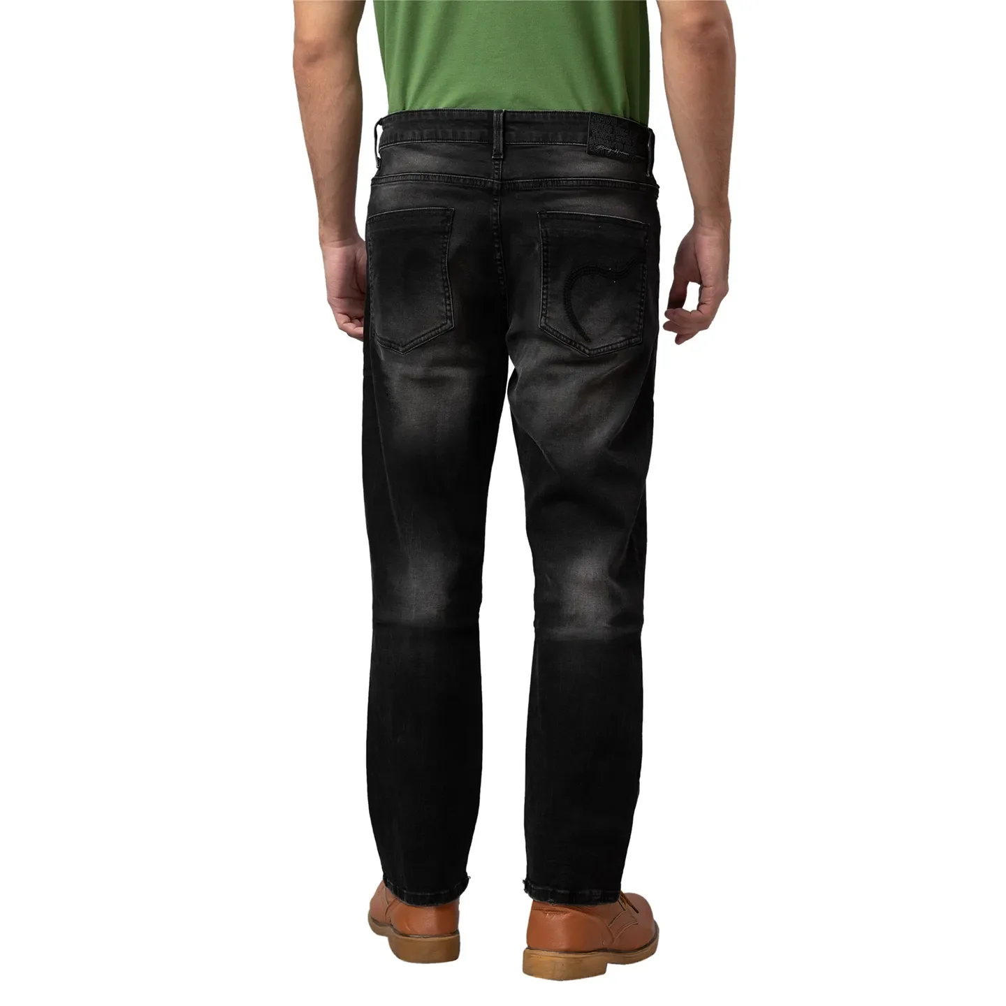 Black Boot Cut Fit Men's Denims by Being Human Clothing - Image 3