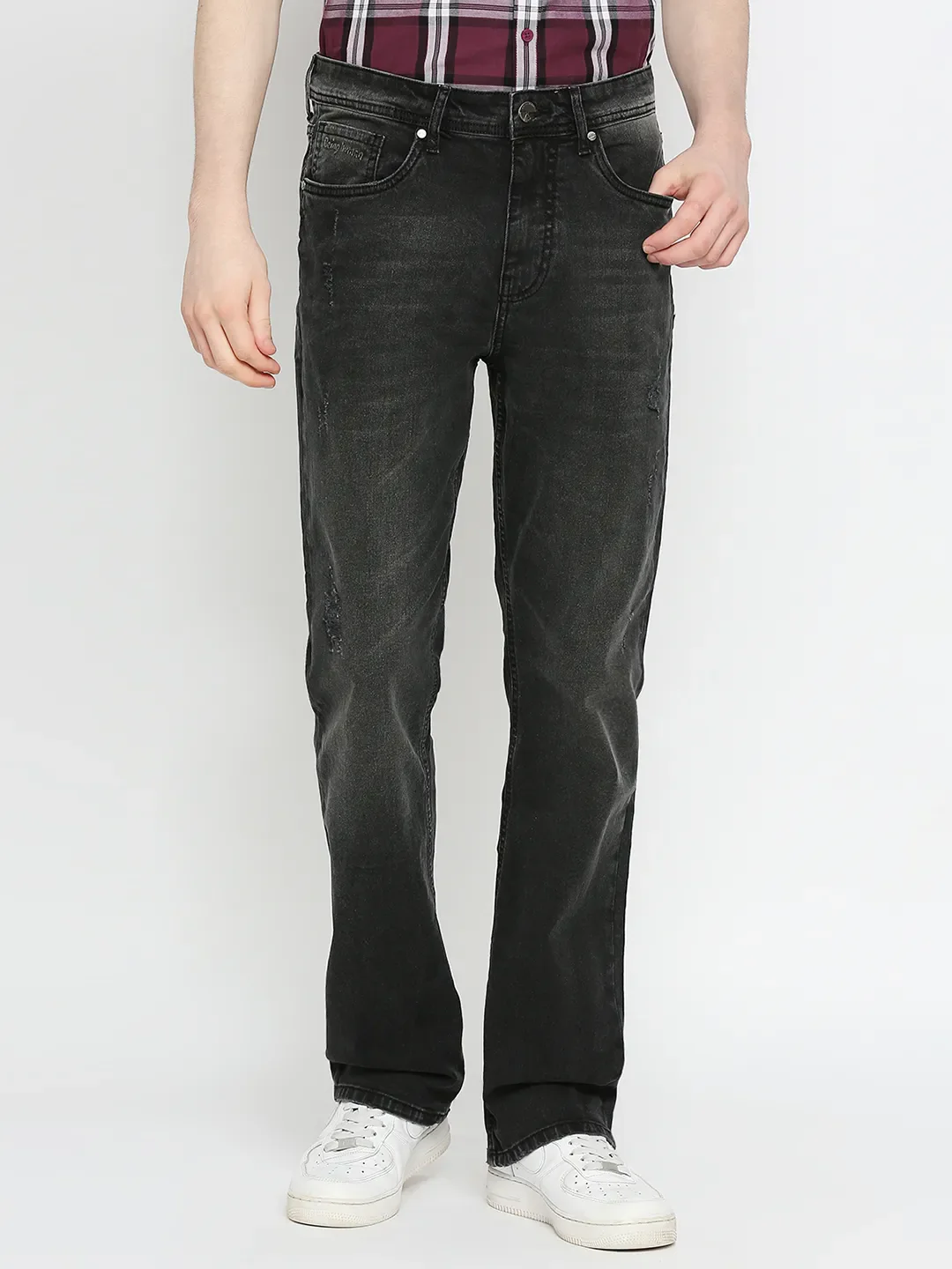 Black Boot Cut Fit Men's Denims by Being Human Clothing