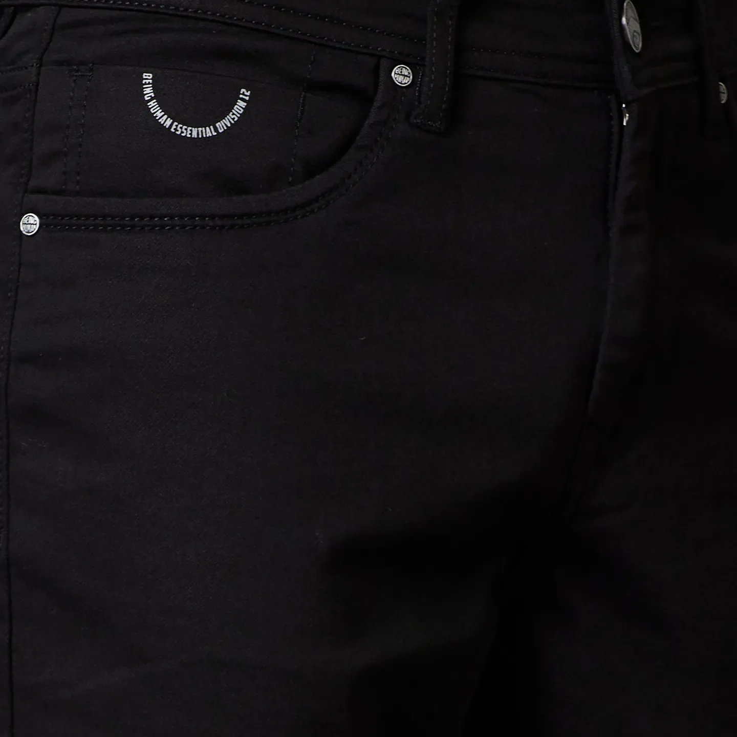 Black Boot Cut Fit Men's Denims by Being Human Clothing - Image 4