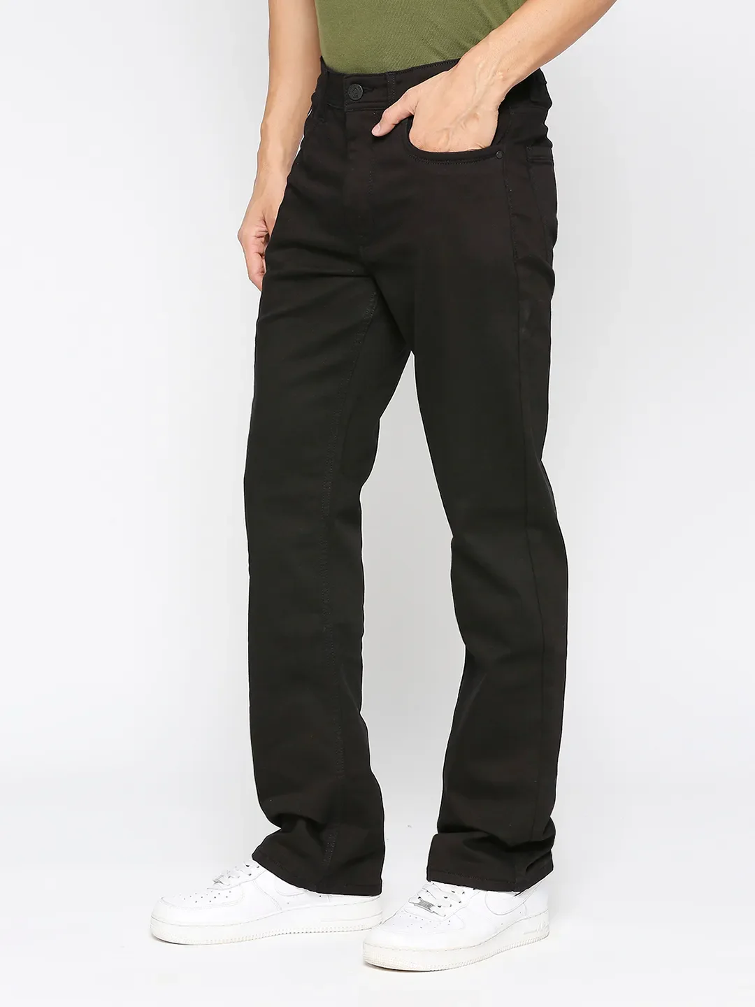 Black Boot Cut Fit Men's Denims by Being Human Clothing - Image 2