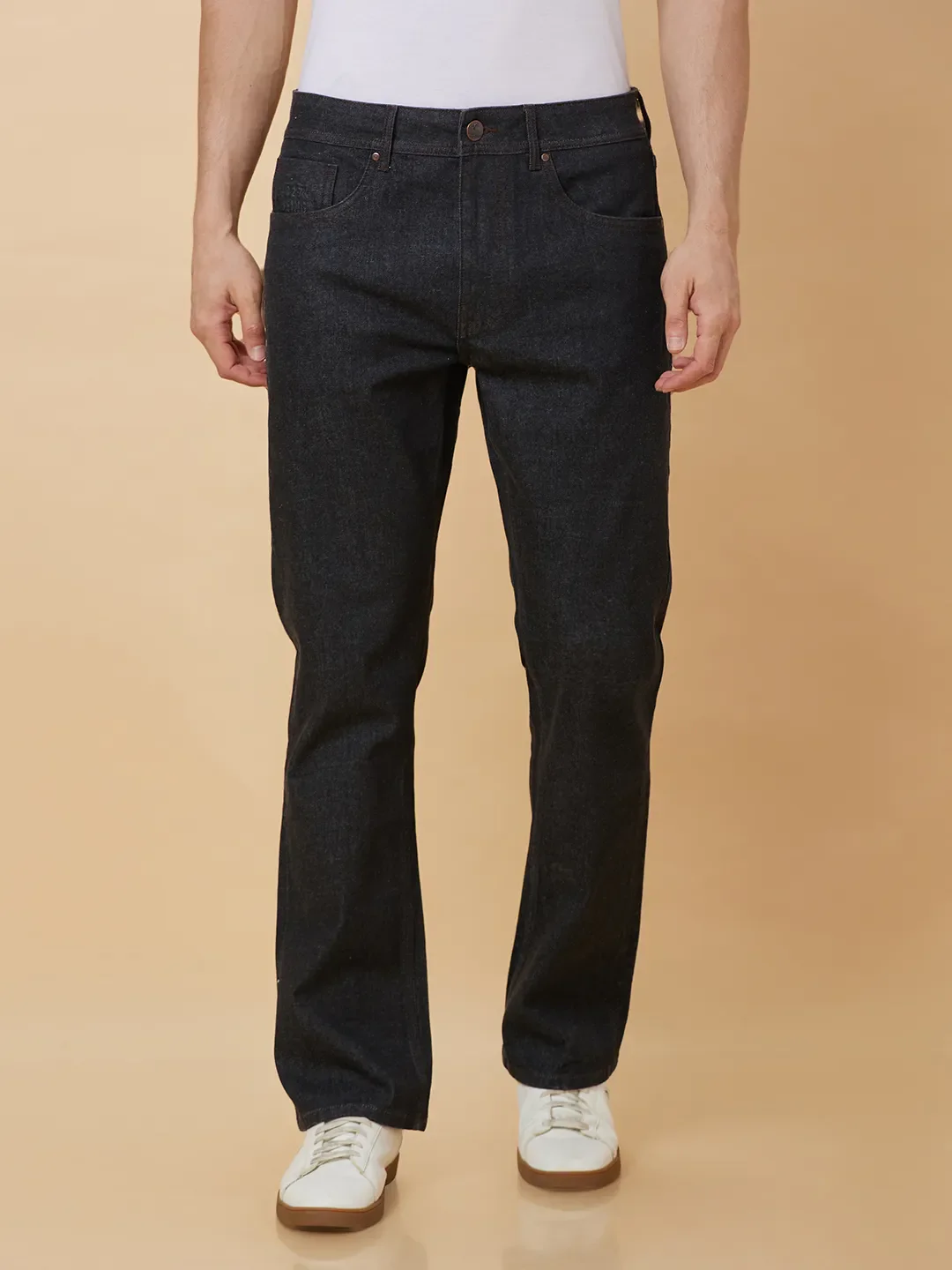 Black Boot Cut Fit Men's Denims by Being Human Clothing