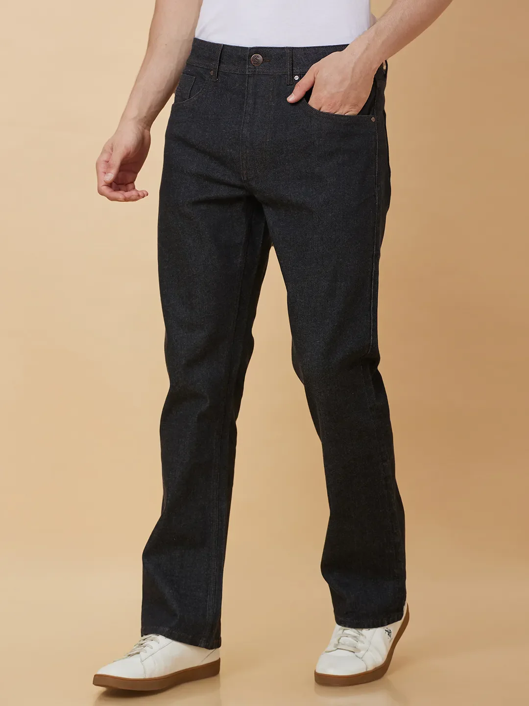 Black Boot Cut Fit Men's Denims by Being Human Clothing - Image 4
