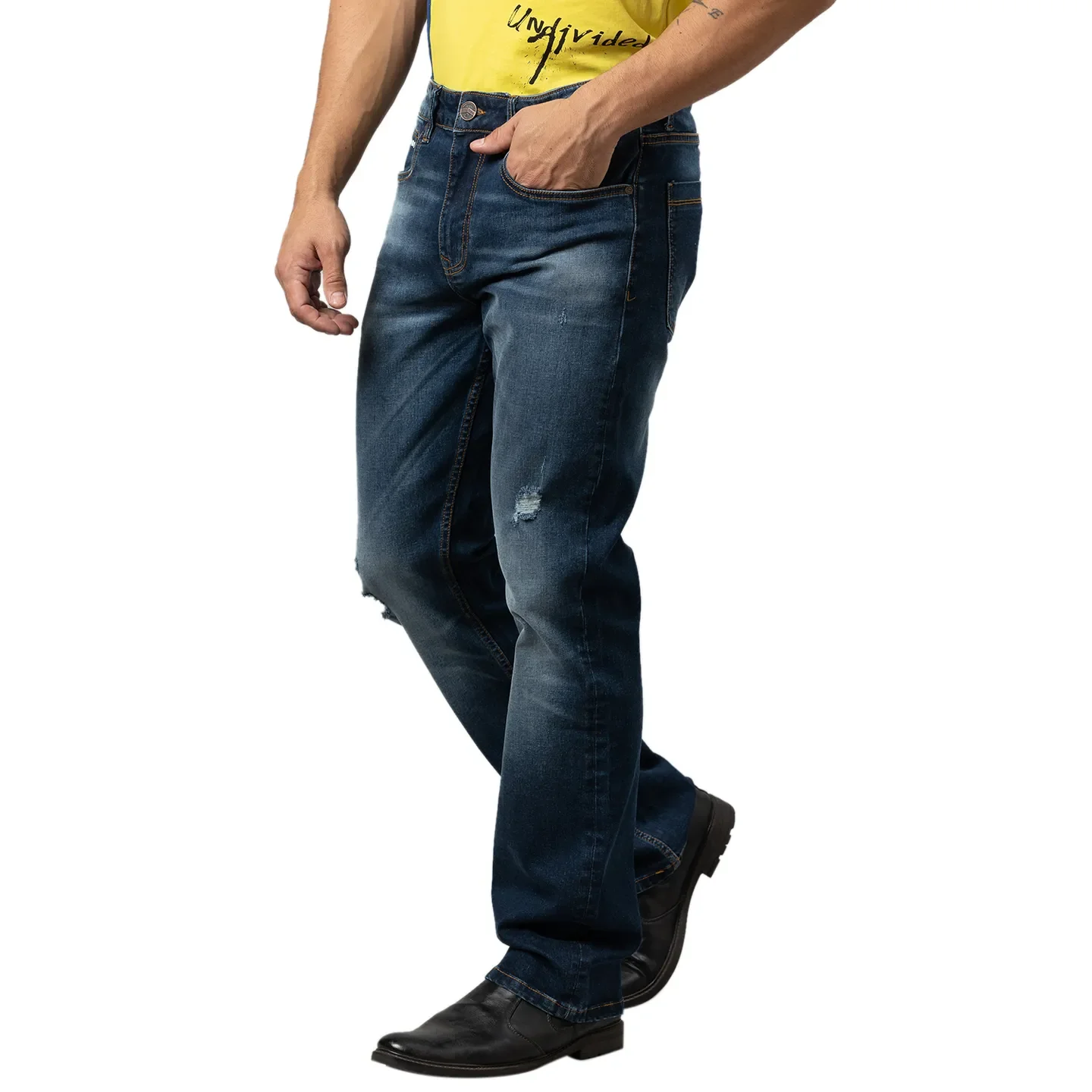 Blue Boot Cut Fit Men's Denims by Being Human Clothing - Image 4