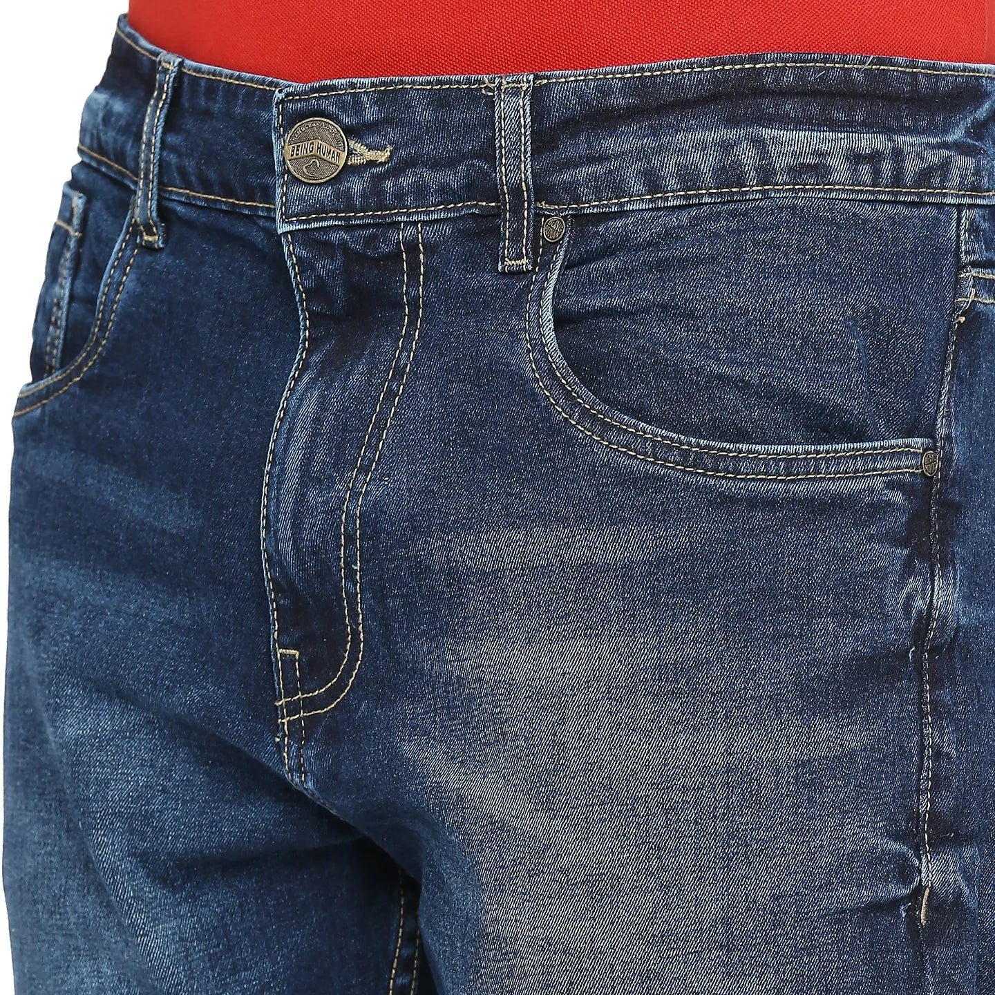 Blue Boot Cut Fit Men's Denims by Being Human Clothing - Image 5
