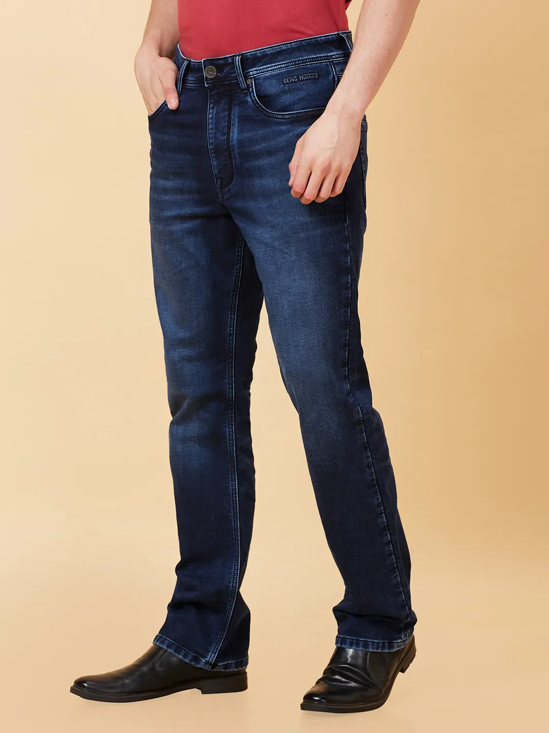 Blue Boot Cut Fit Men's Denims by Being Human Clothing - Image 3