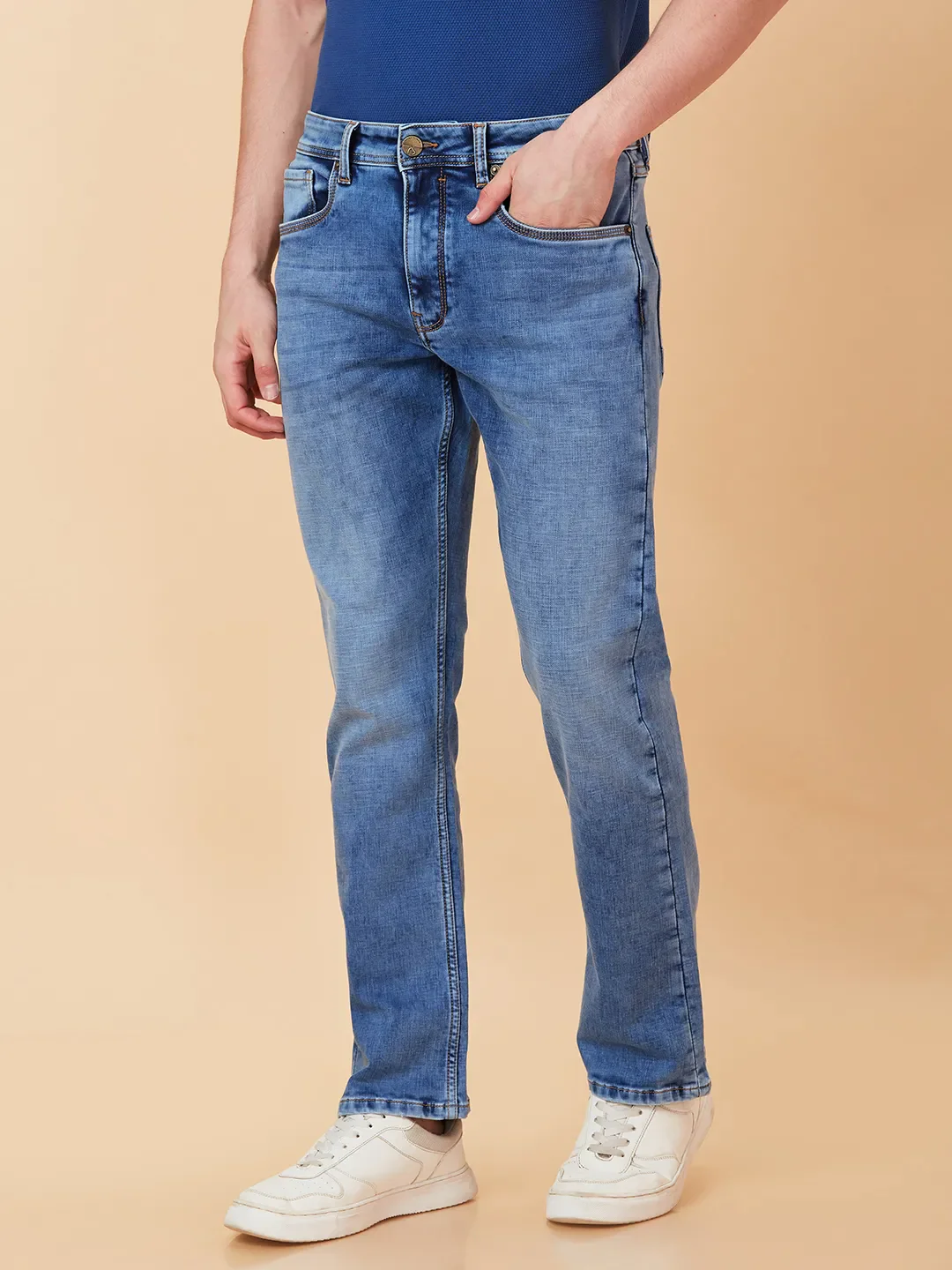 Blue Boot Cut Fit Men's Denims by Being Human Clothing - Image 4