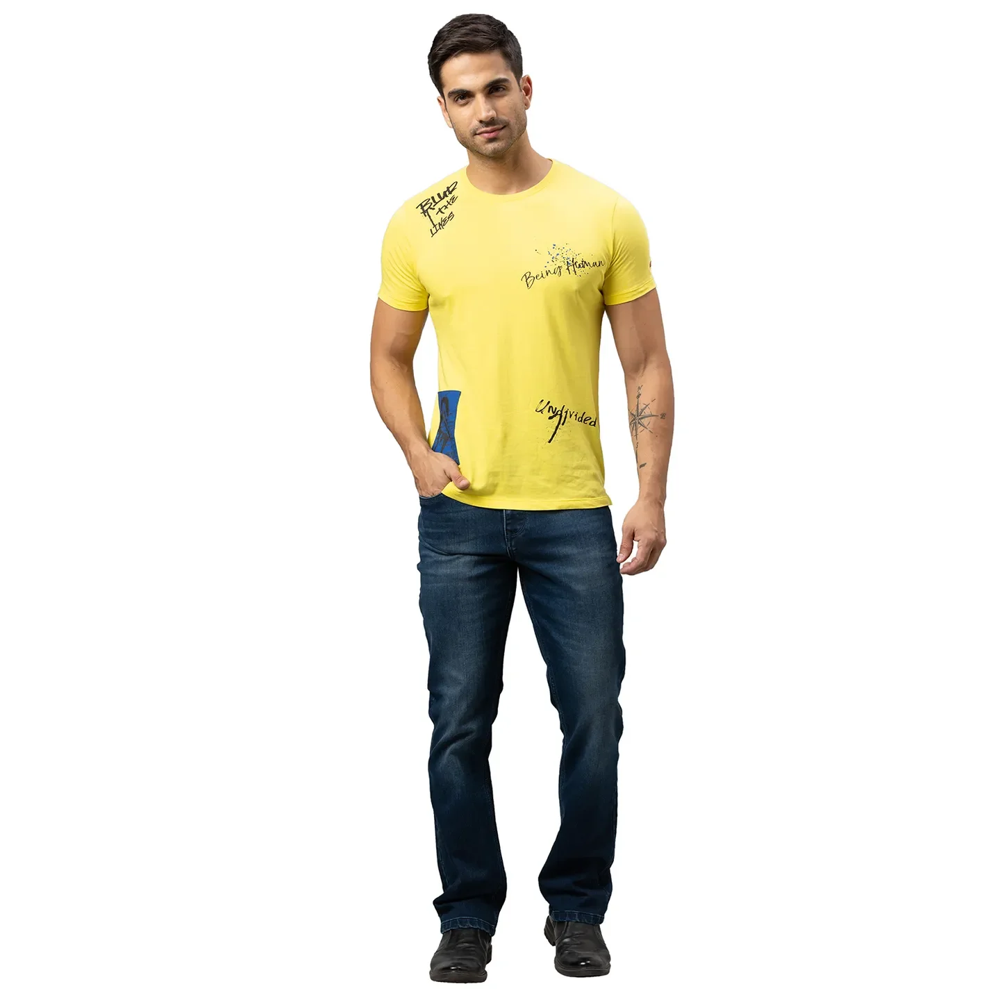 Blue Boot Cut Fit Men's Denims by Being Human Clothing - Image 2