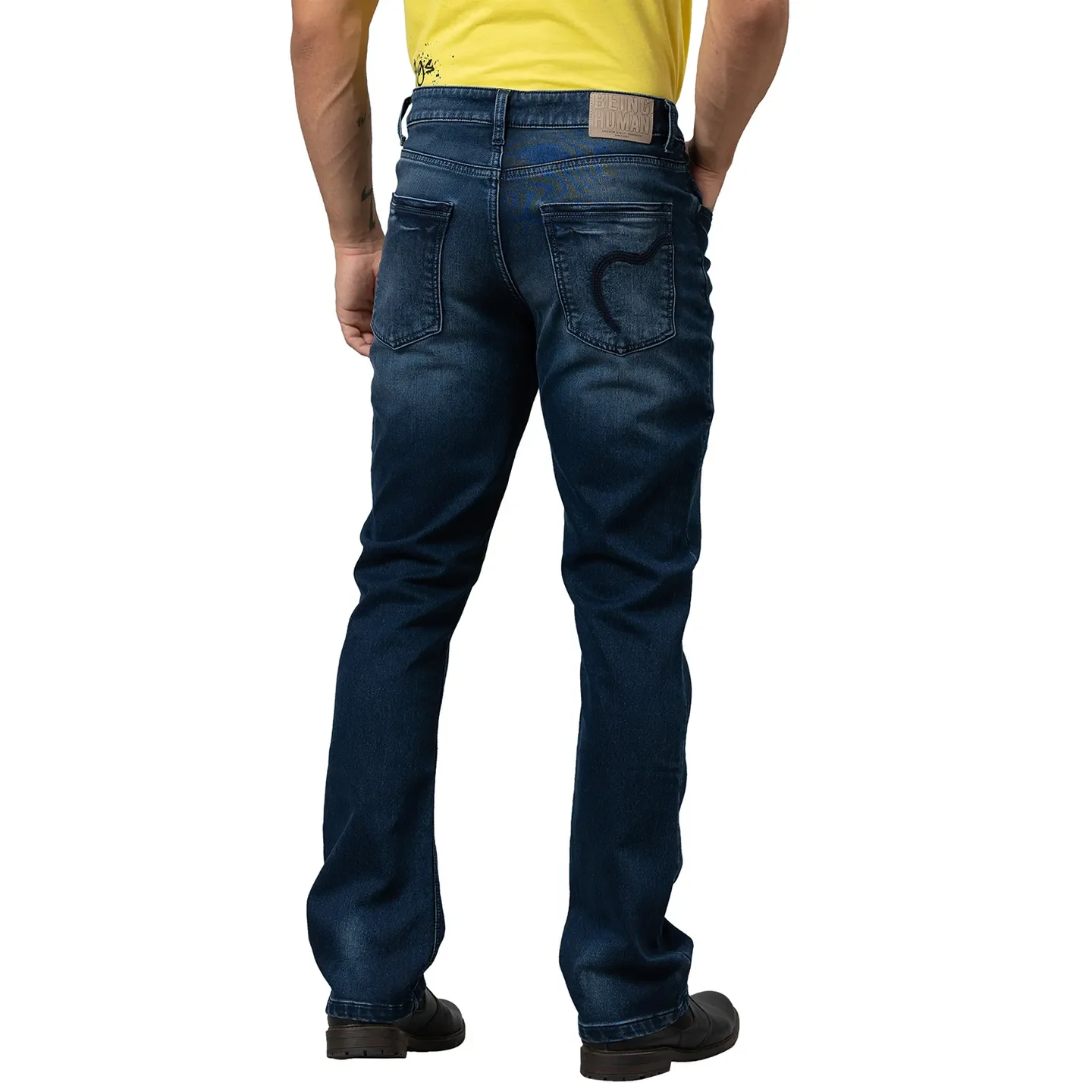 Blue Boot Cut Fit Men's Denims by Being Human Clothing - Image 3