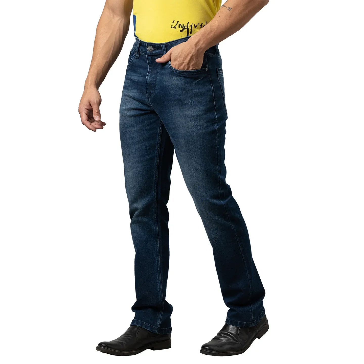 Blue Boot Cut Fit Men's Denims by Being Human Clothing - Image 4