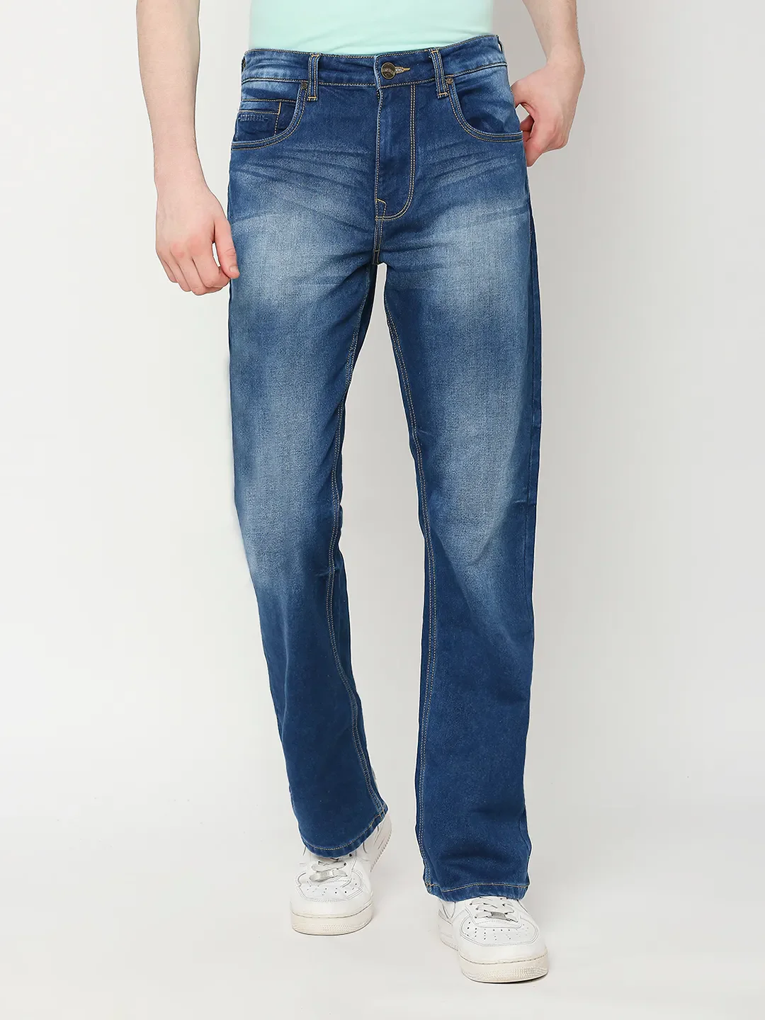 Blue Boot Cut Fit Men's Denims by Being Human Clothing