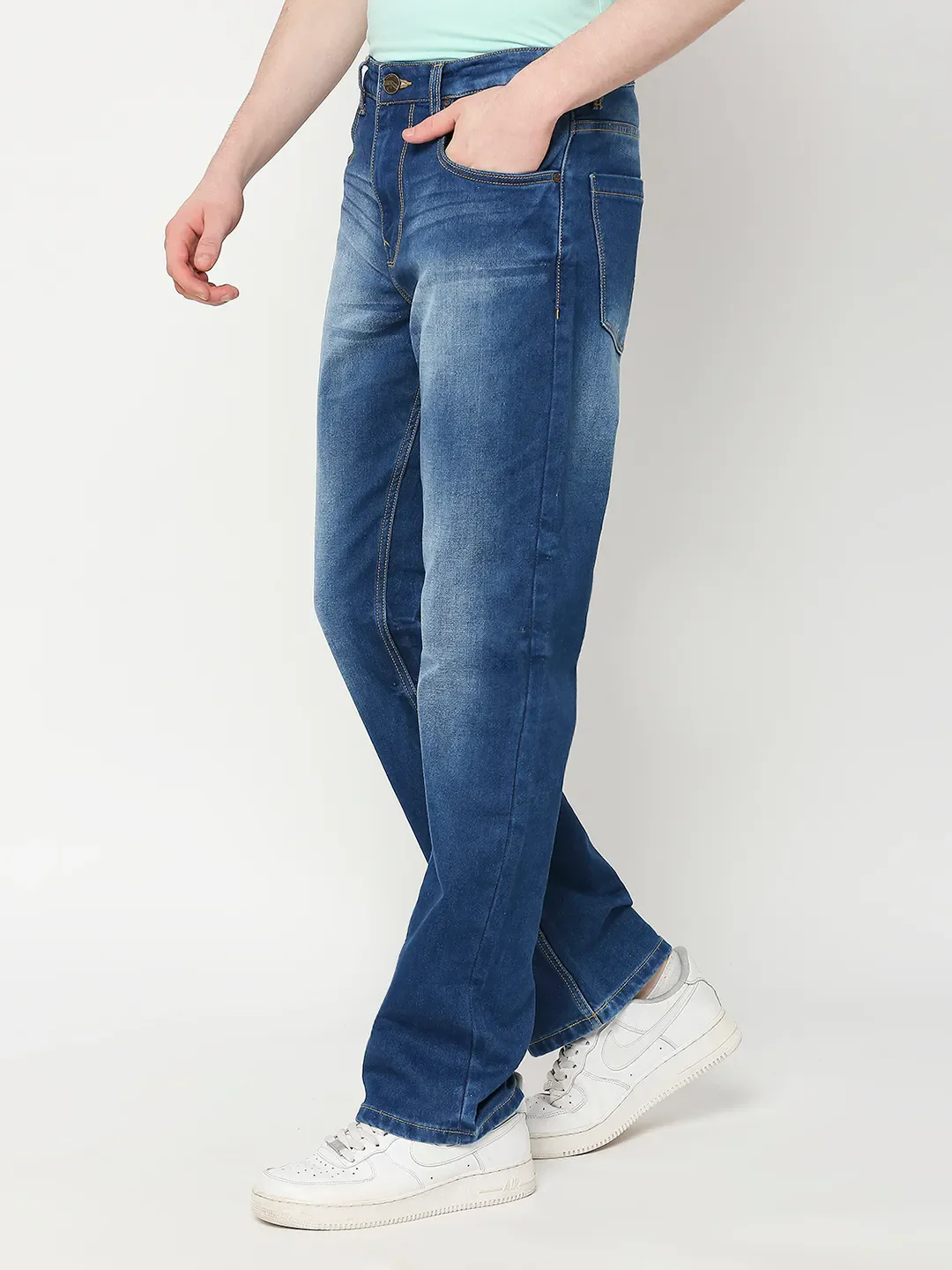 Blue Boot Cut Fit Men's Denims by Being Human Clothing - Image 2