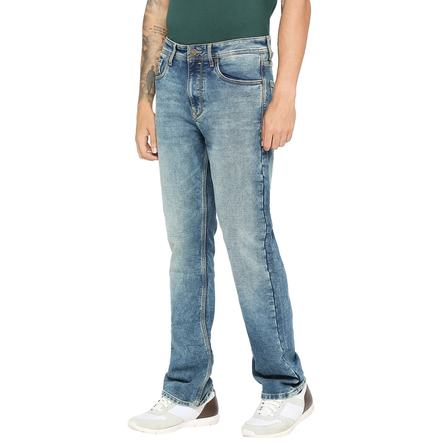 Blue Boot Cut Fit Men's Denims by Being Human Clothing - Image 2