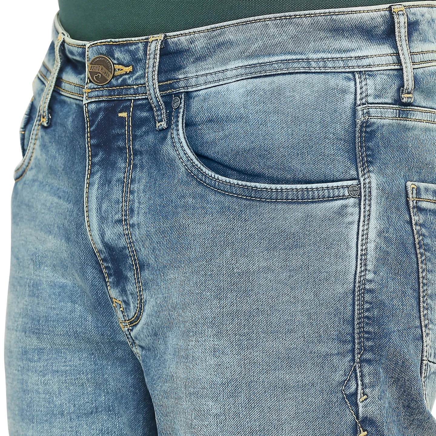 Blue Boot Cut Fit Men's Denims by Being Human Clothing - Image 5