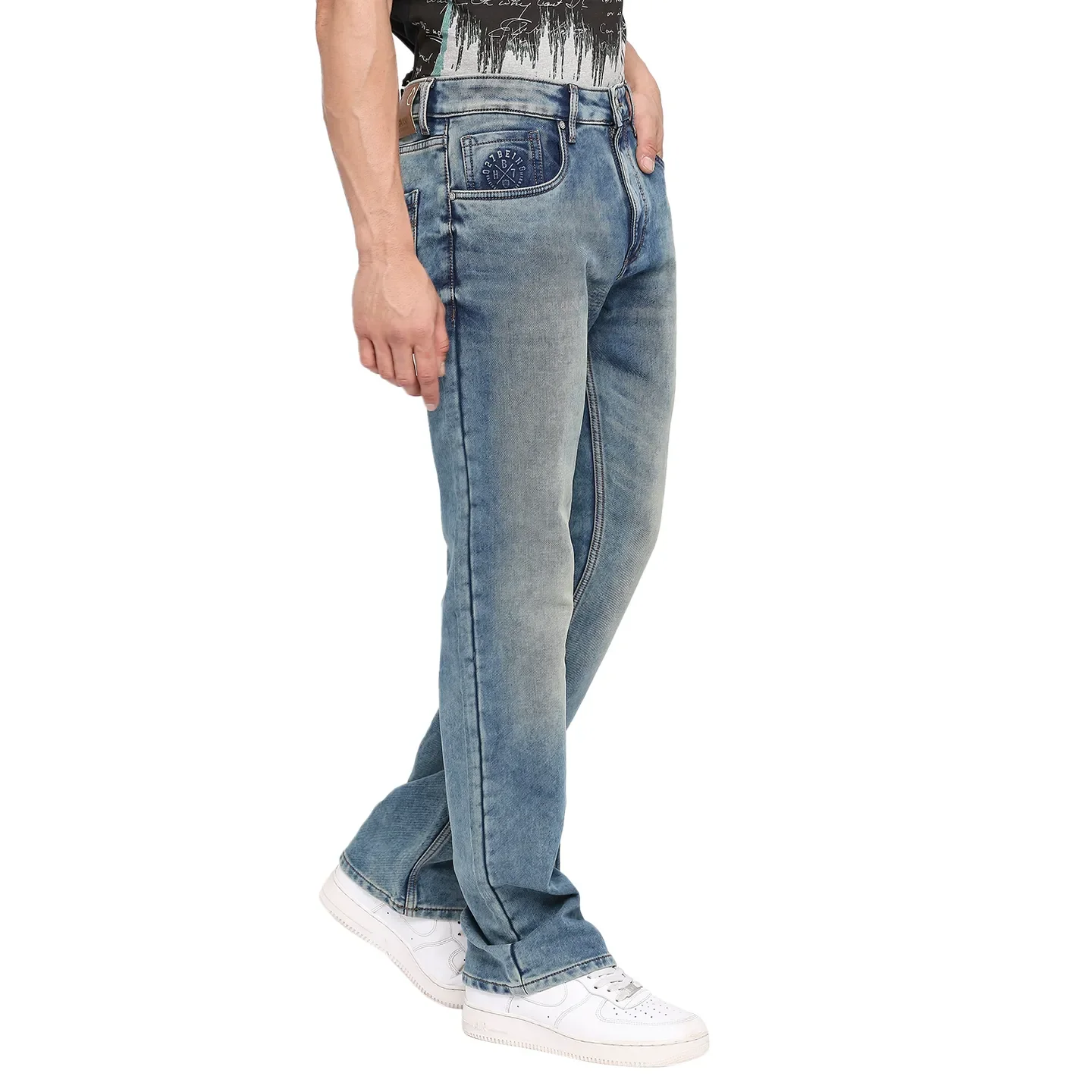 Blue Boot Cut Fit Men's Denims by Being Human Clothing - Image 3