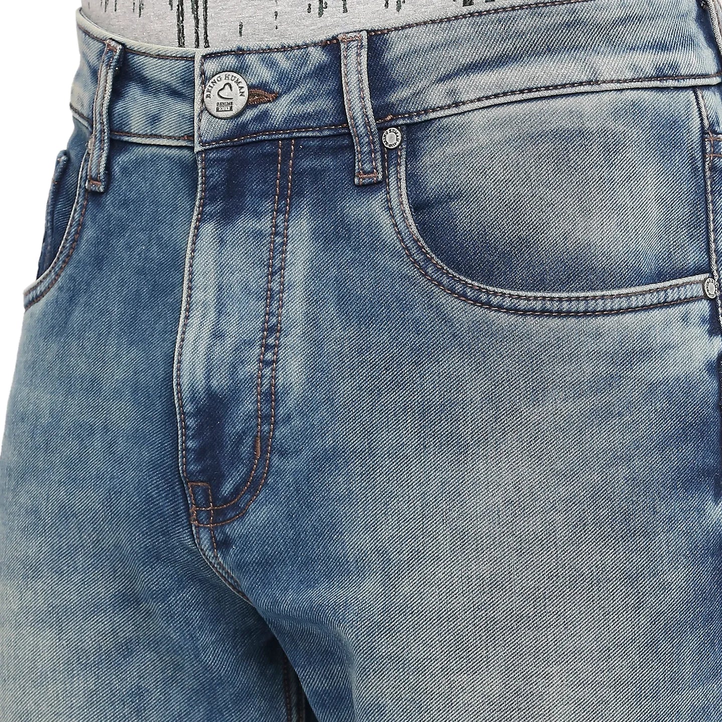 Blue Boot Cut Fit Men's Denims by Being Human Clothing - Image 5