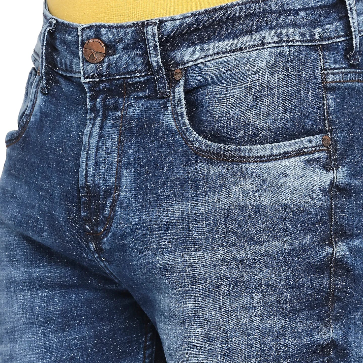 Blue Boot Cut Fit Men's Denims by Being Human Clothing - Image 5