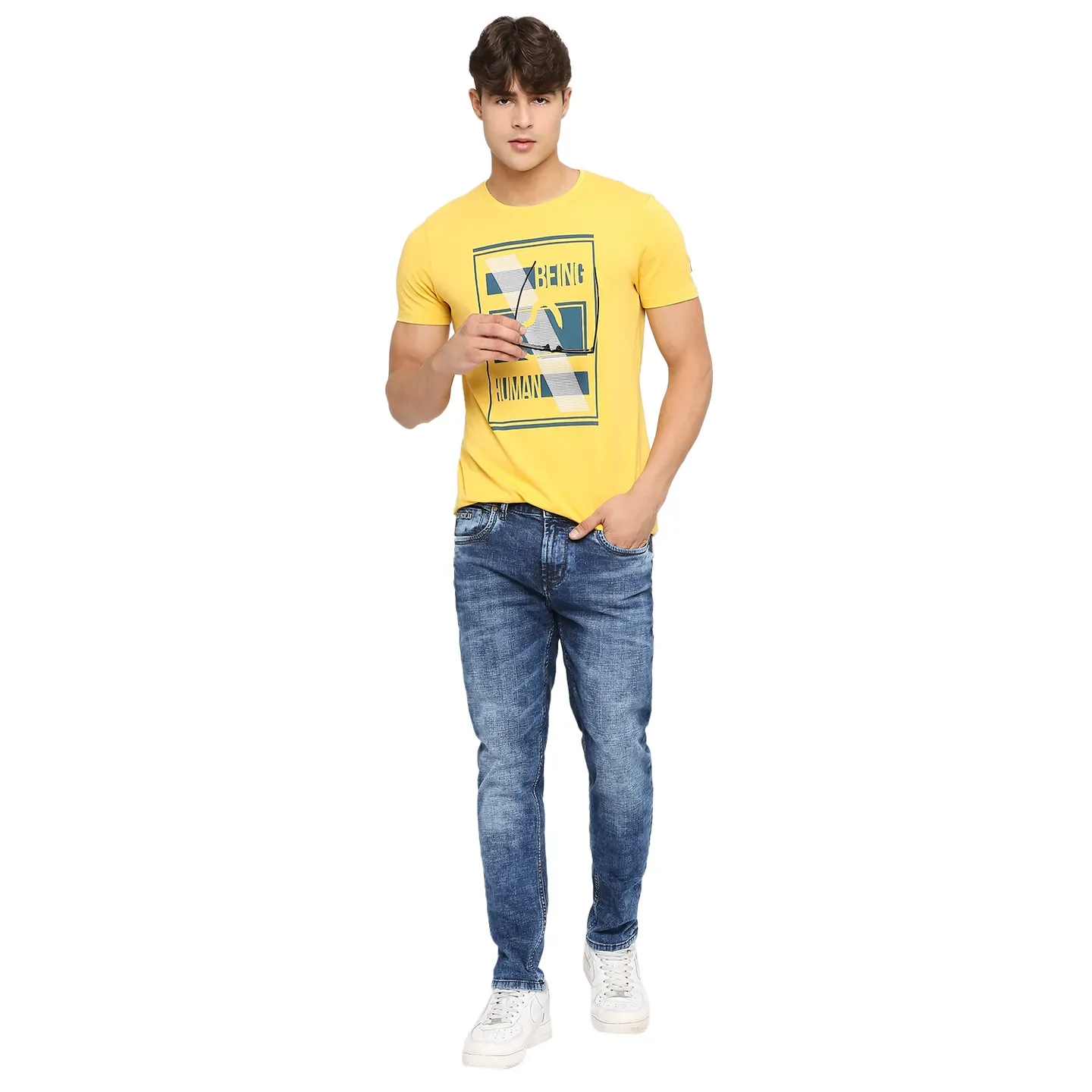 Blue Boot Cut Fit Men's Denims by Being Human Clothing - Image 6