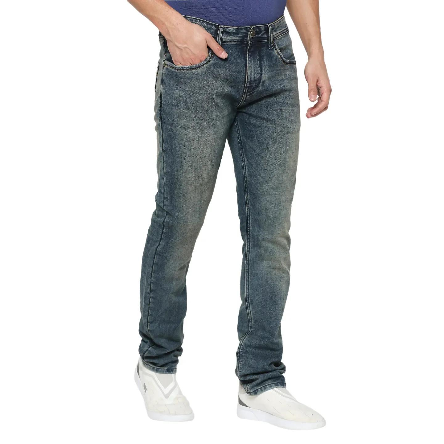 Blue Boot Cut Fit Men's Denims by Being Human Clothing - Image 3