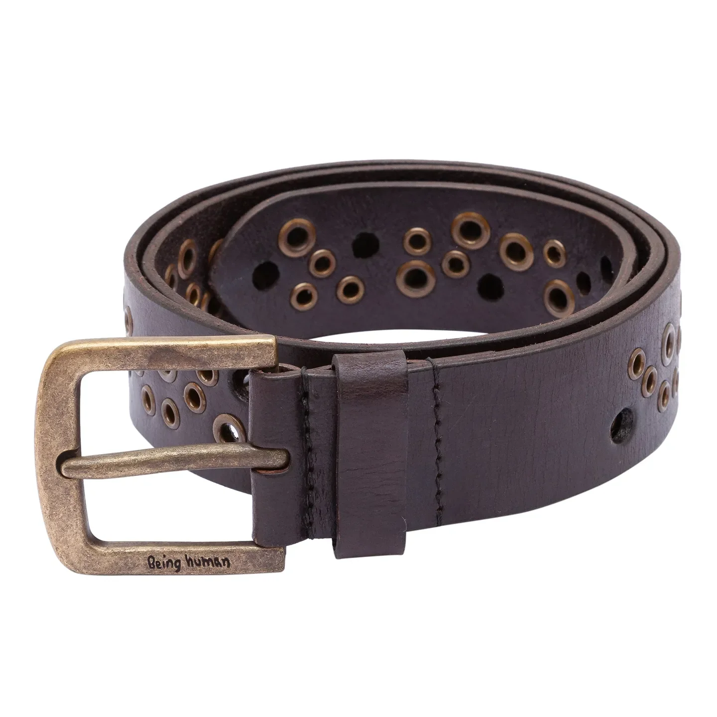 Brown Leather Men's Belt By Being Human Clothing