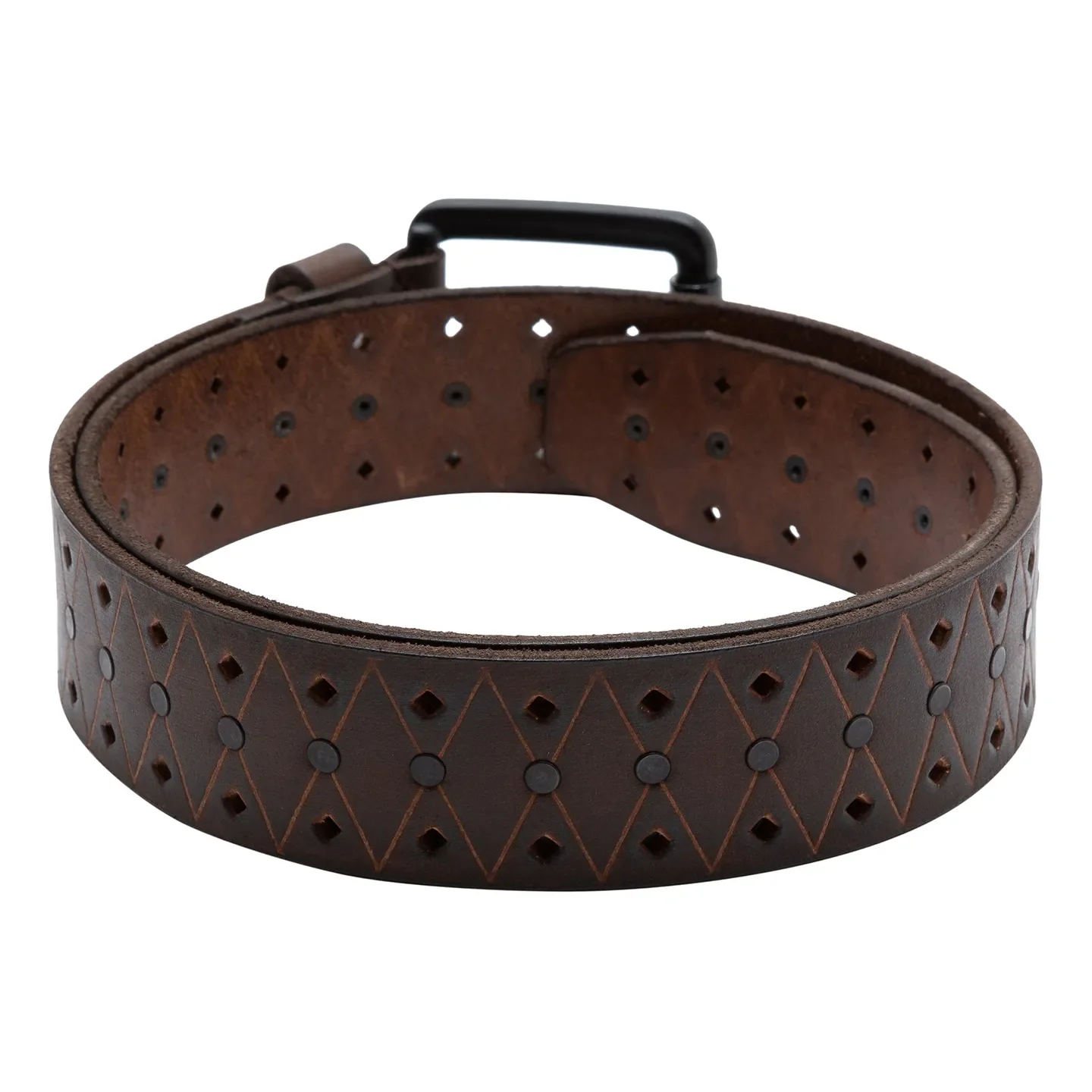 Brown Leather Men's Belt By Being Human Clothing - Image 2