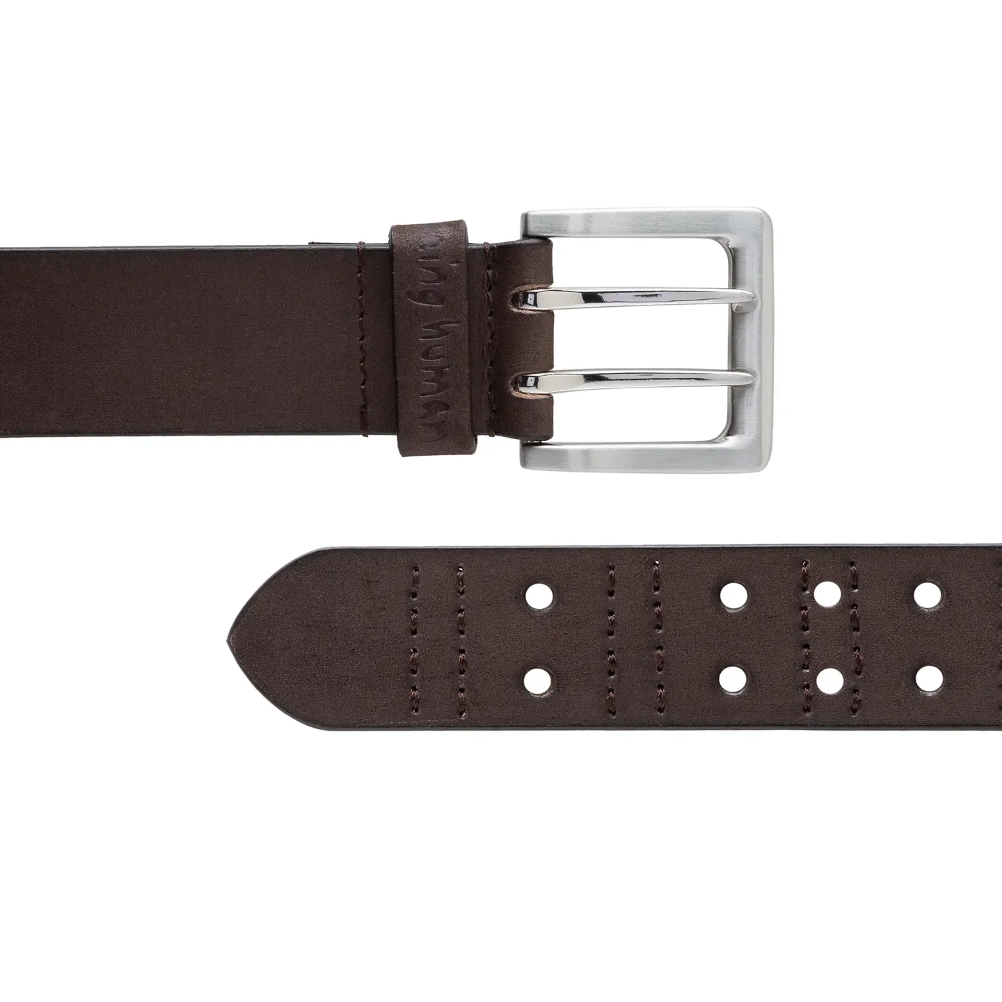Brown Leather Men's Belt By Being Human Clothing - Image 3