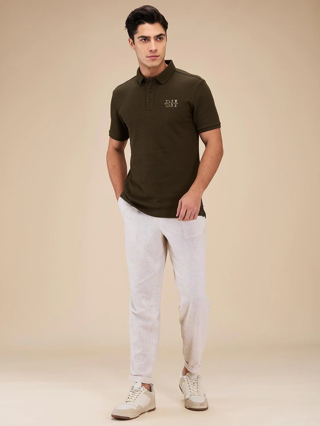 Tan Slim Fit Ankle Length Chino For Men By Being Human Clothing - Image 5