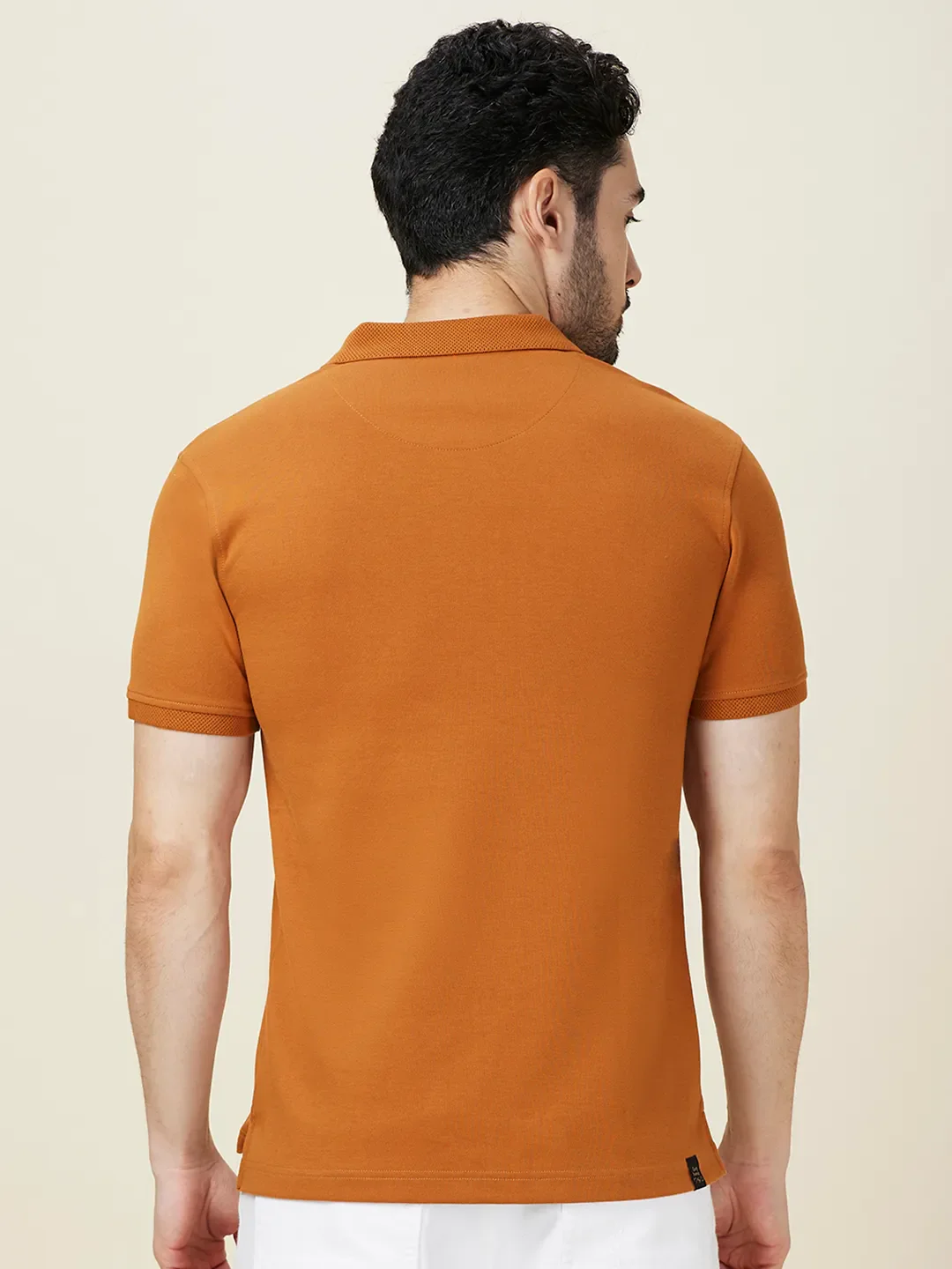 Rust Regular Fit Men's Polo T-shirt by Being Human Clothing - Image 3