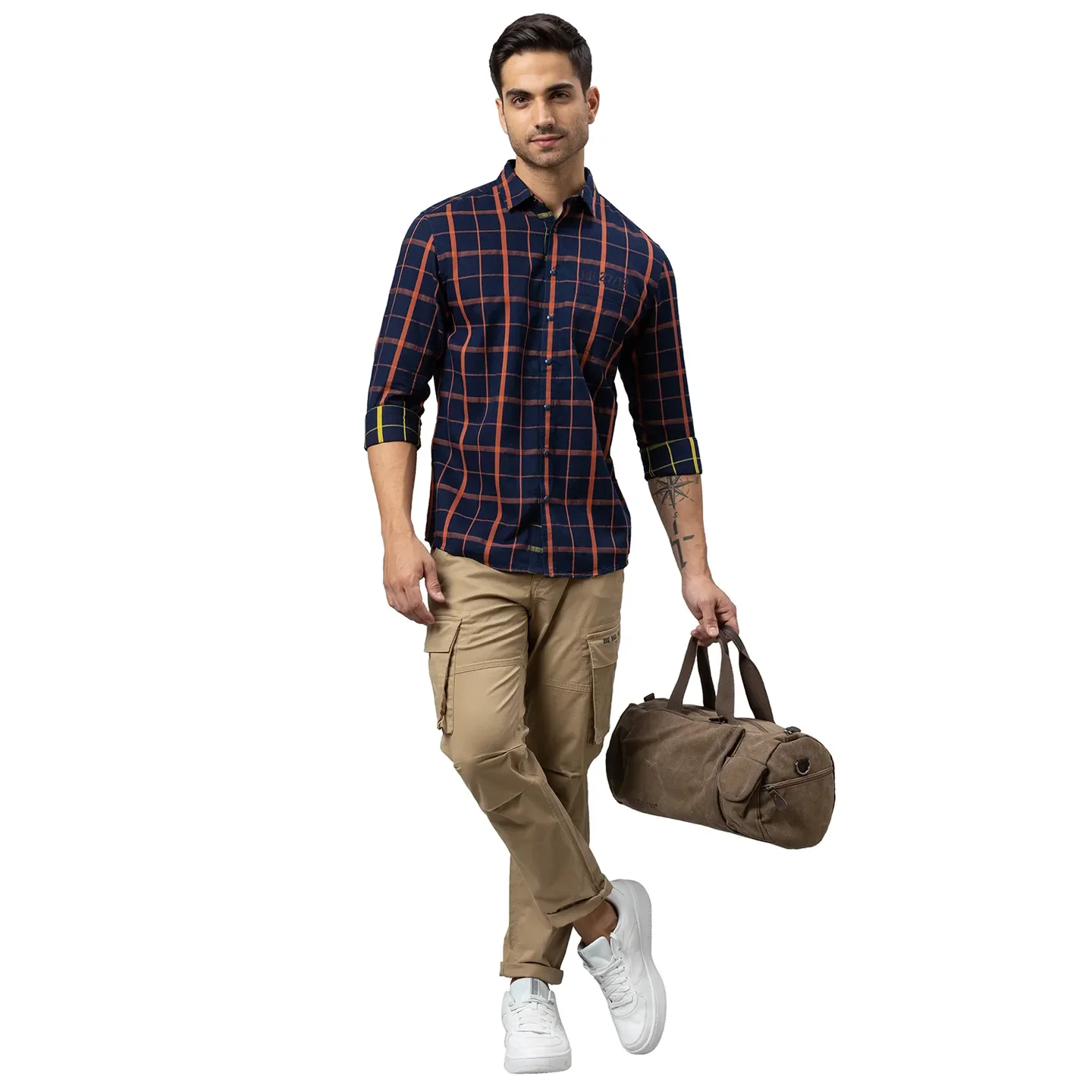 Beige Cargo fit Men's Chinos by Being Human Clothing - Image 2