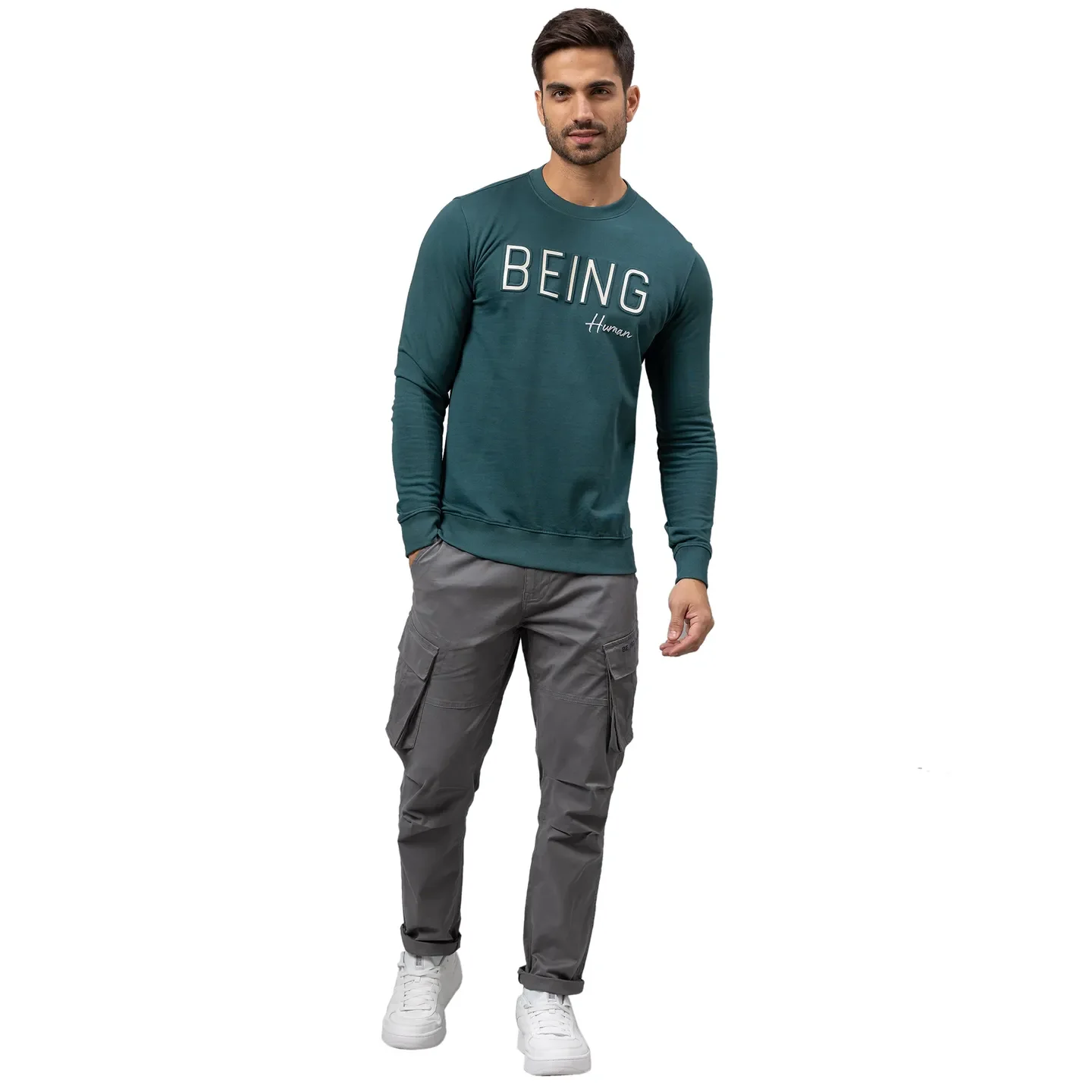 Grey Cargo fit Men's Chinos by Being Human Clothing - Image 2