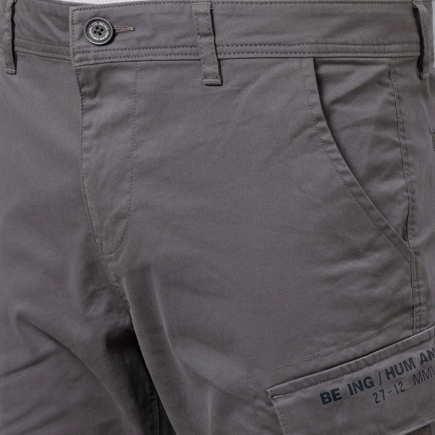 Grey Cargo fit Men's Chinos by Being Human Clothing - Image 5
