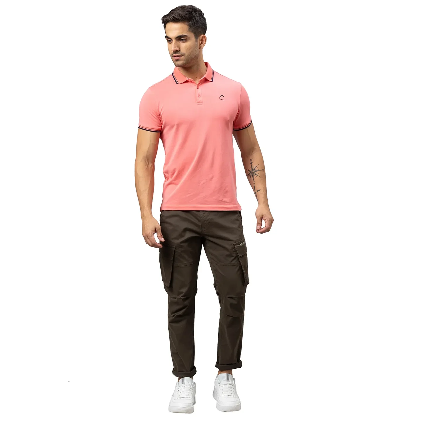 Olive Cargo fit Men's Chinos by Being Human Clothing - Image 2
