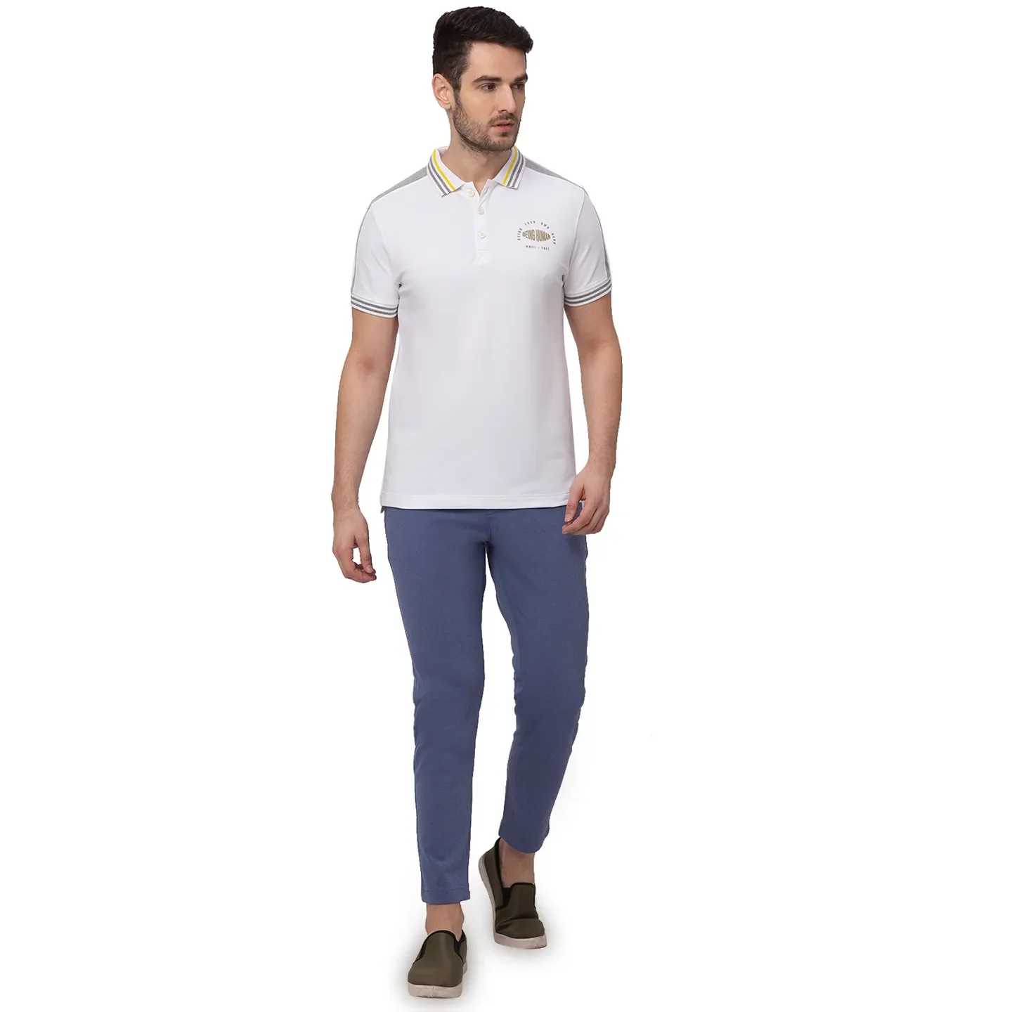 Blue Cropped Fit Men's Chinos by Being Human Clothing - Image 4
