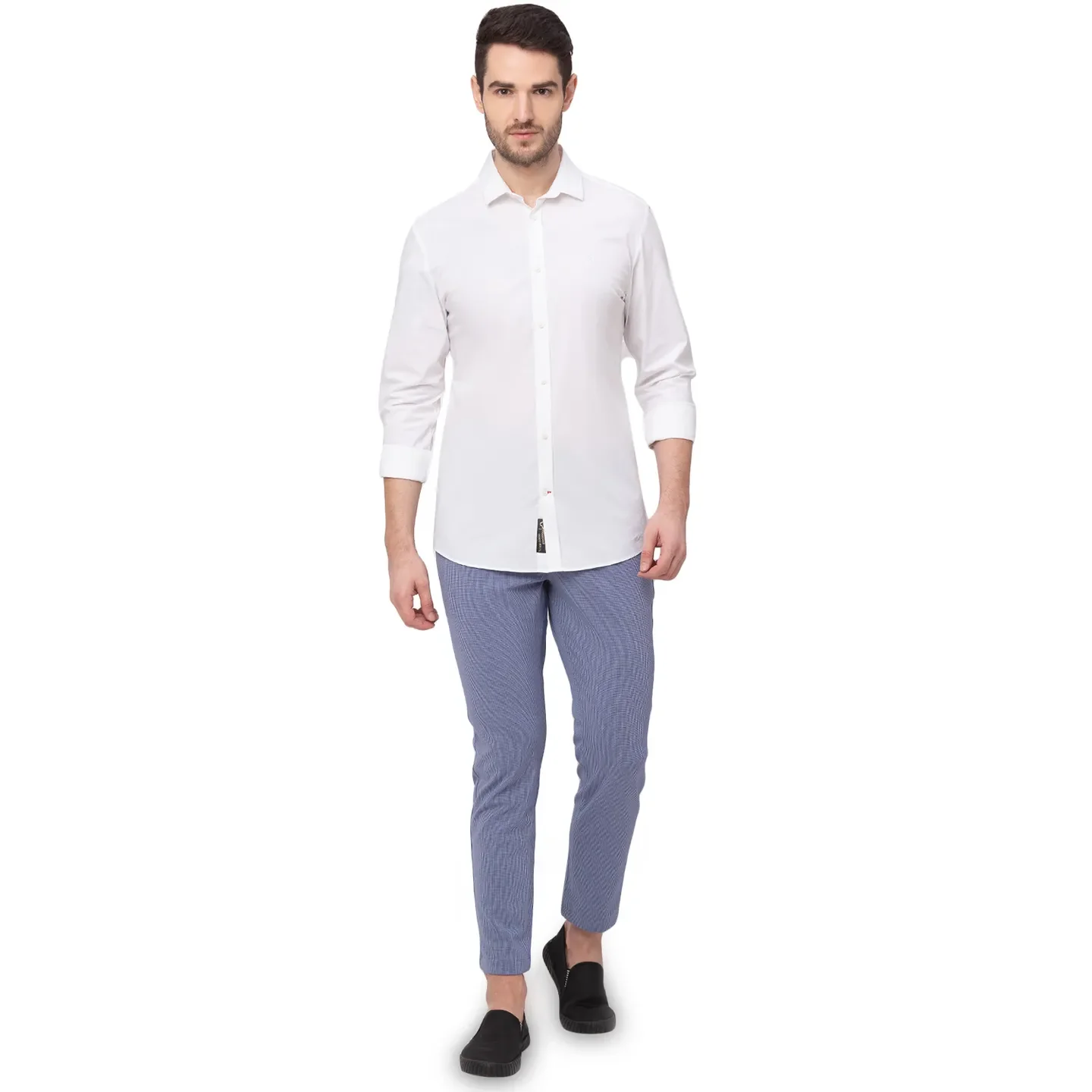 Blue Cropped Fit Men's Chinos by Being Human Clothing - Image 3