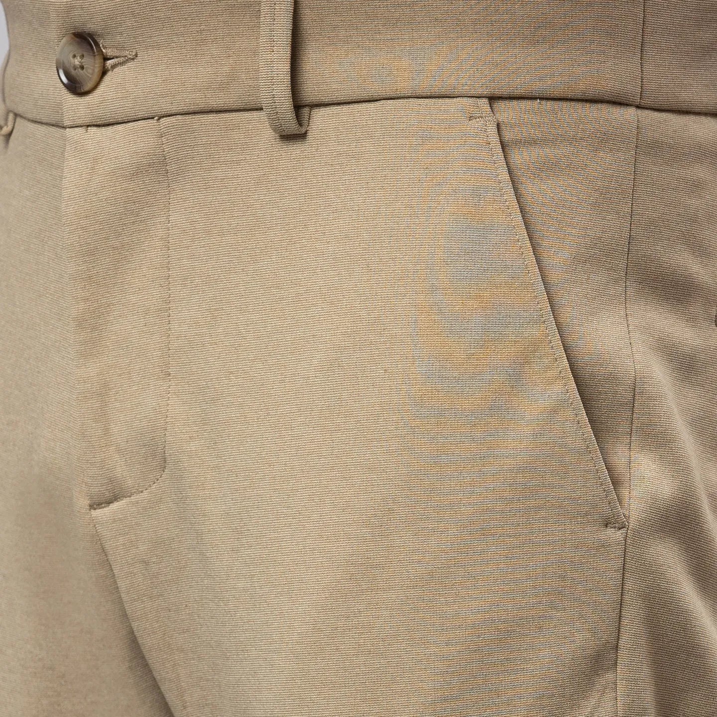 Beige Cropped Fit Men's Chinos by Being Human Clothing - Image 5