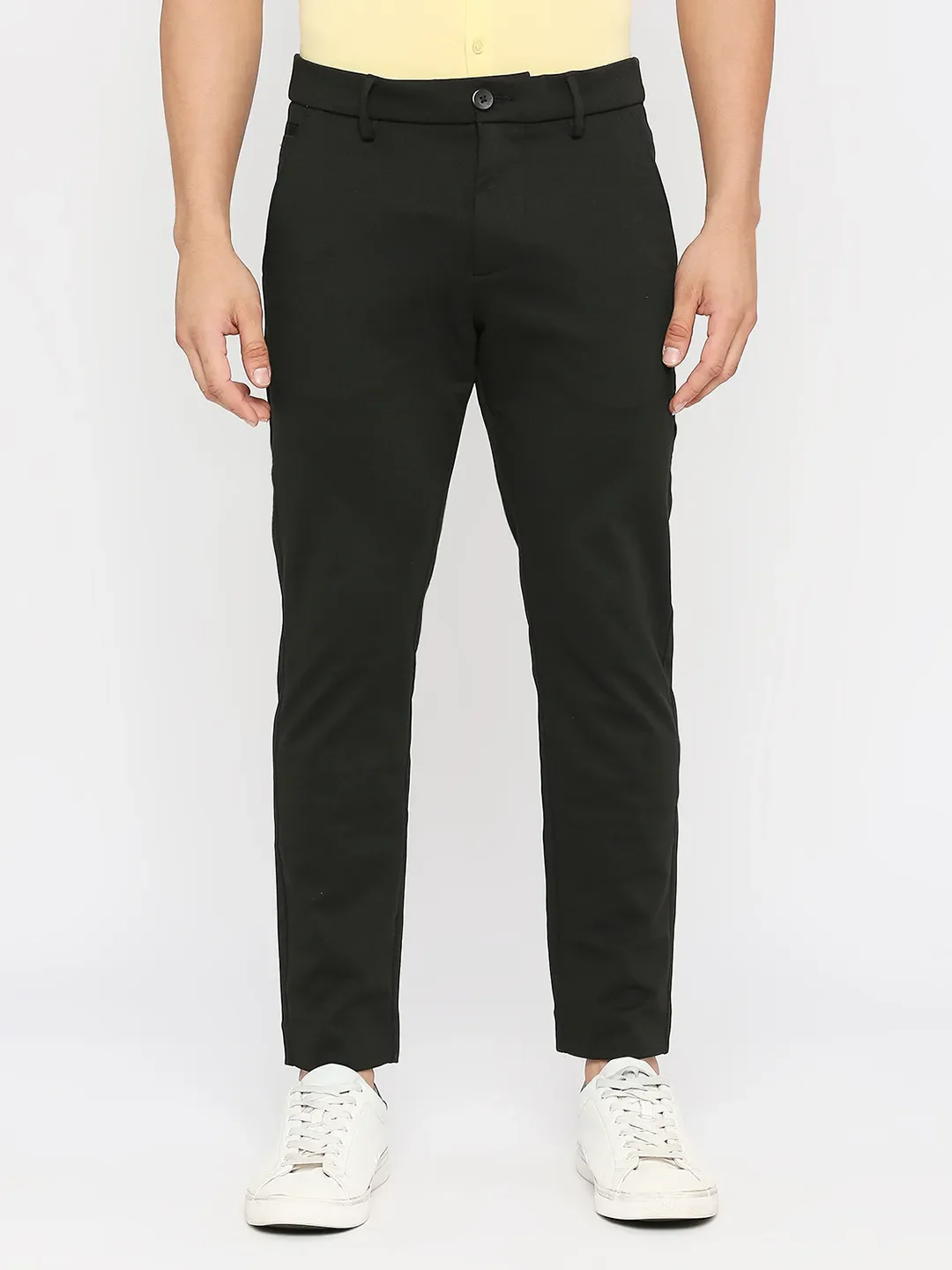 Black Cropped Fit Men's Chinos by Being Human Clothing