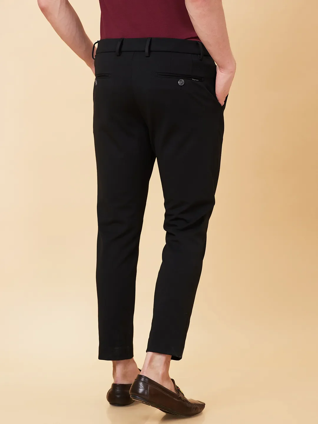 Black Cropped Fit Men's Chinos by Being Human Clothing - Image 4