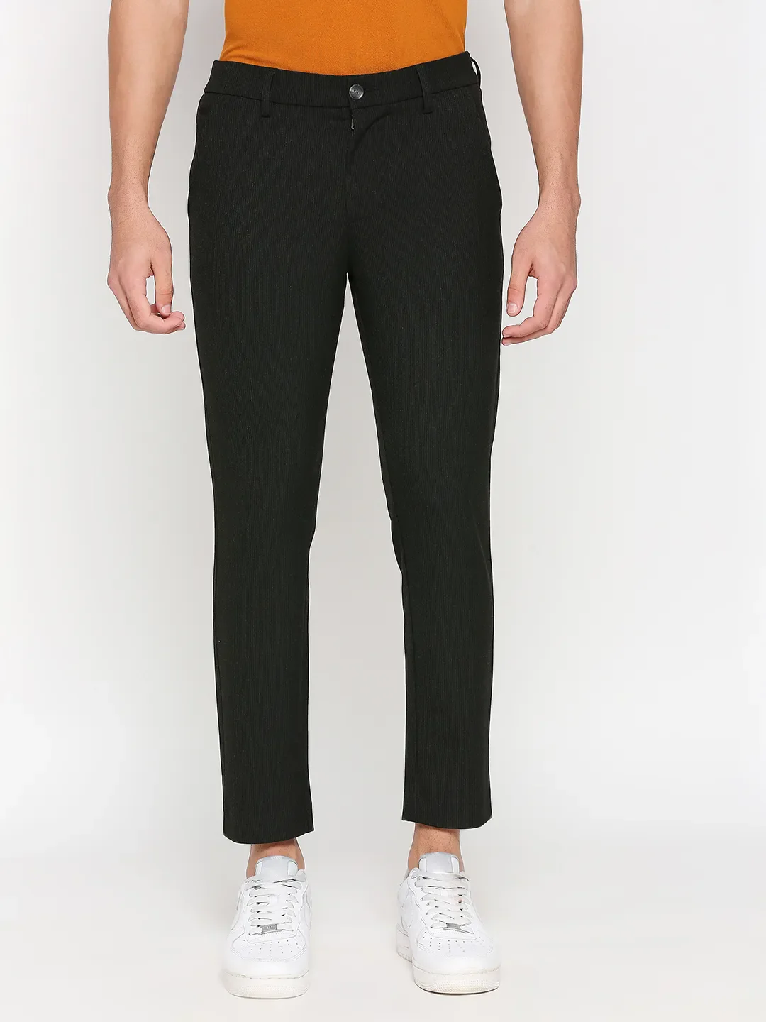 Black Cropped Fit Men's Chinos by Being Human Clothing