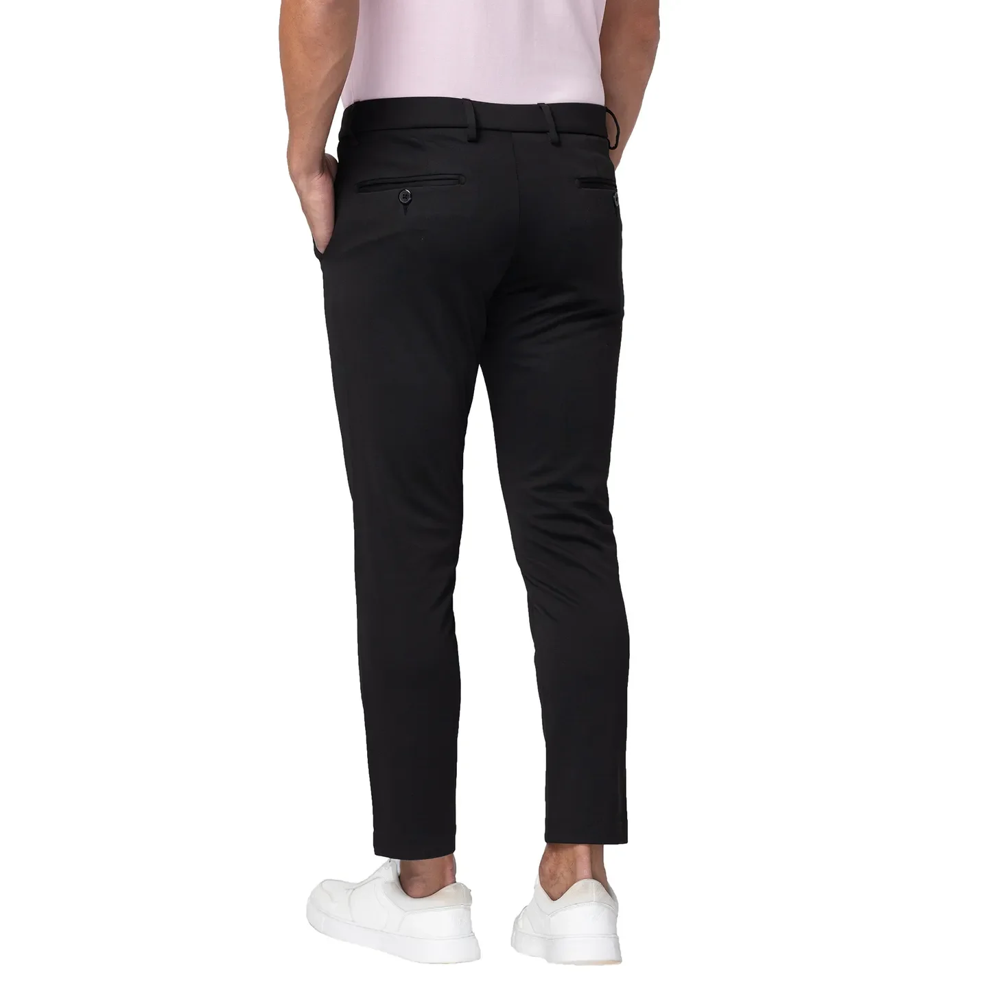 Black Cropped Fit Chinos For Men By Being Human Clothing - Image 2