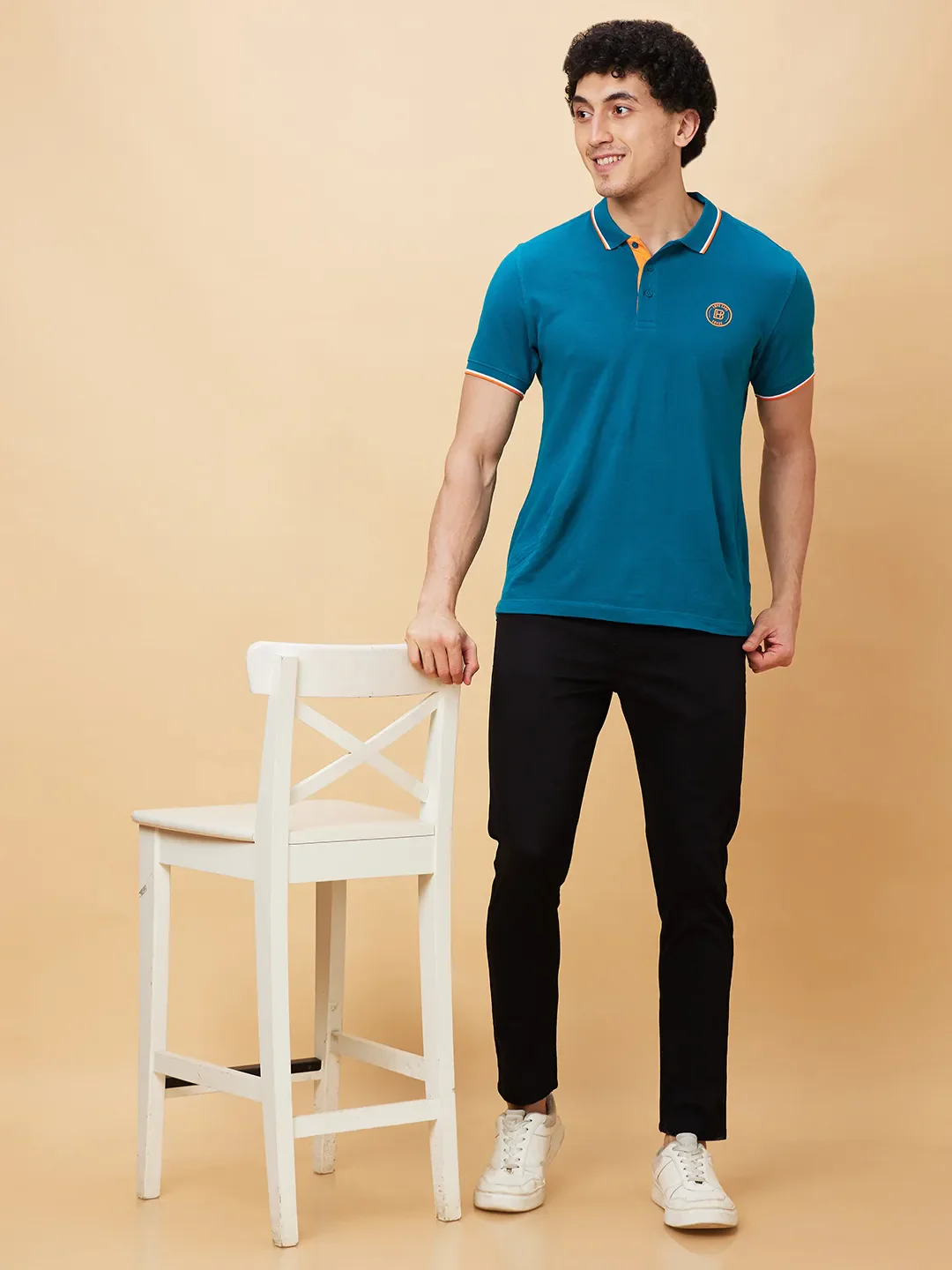 Black Cropped Fit Men's Chinos by Being Human Clothing - Image 4