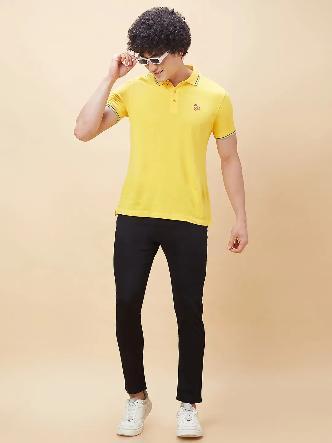 Black Cropped Fit Men's Chinos by Being Human Clothing - Image 6