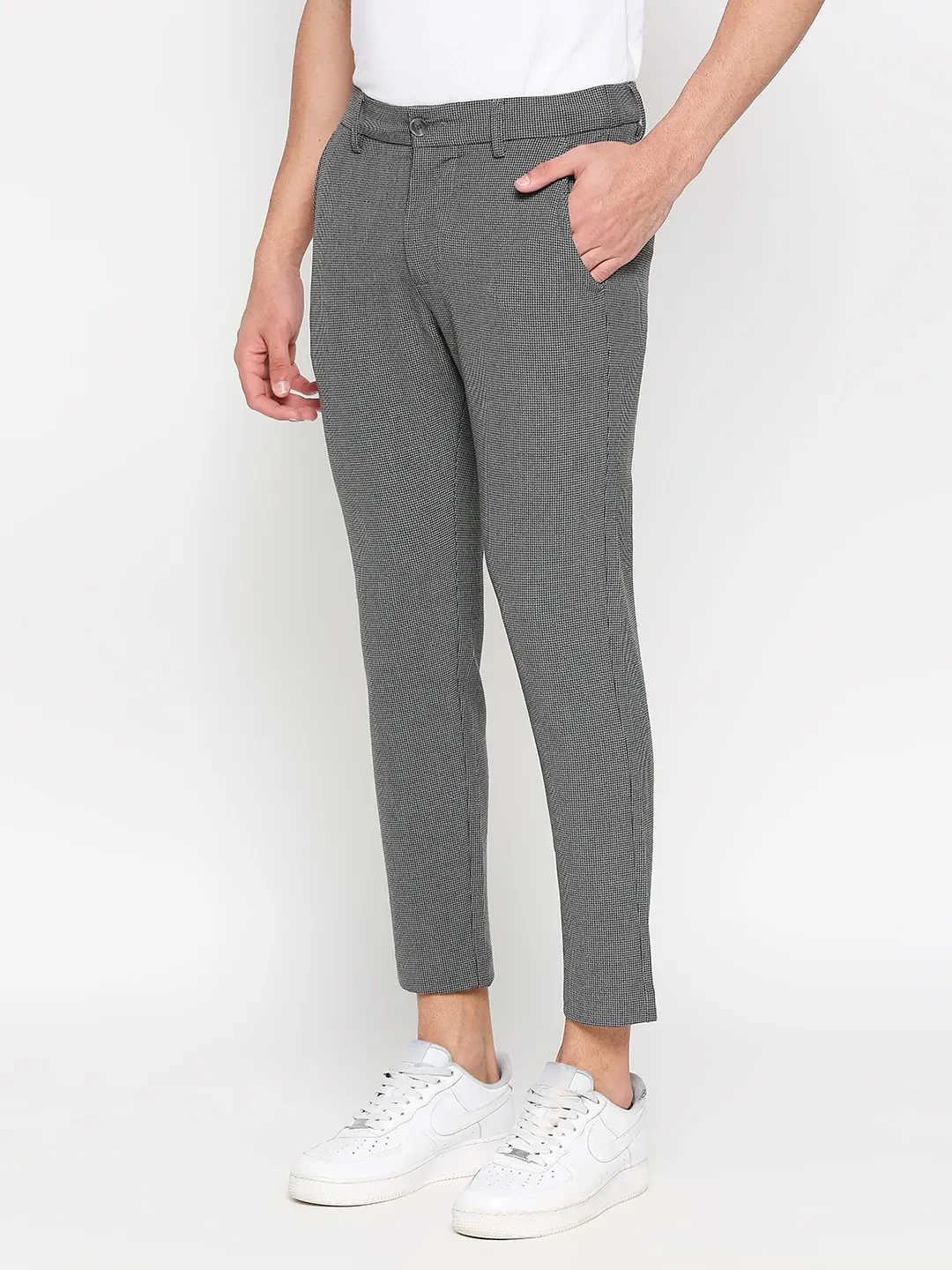 Black Cropped Fit Men's Chinos by Being Human Clothing - Image 2