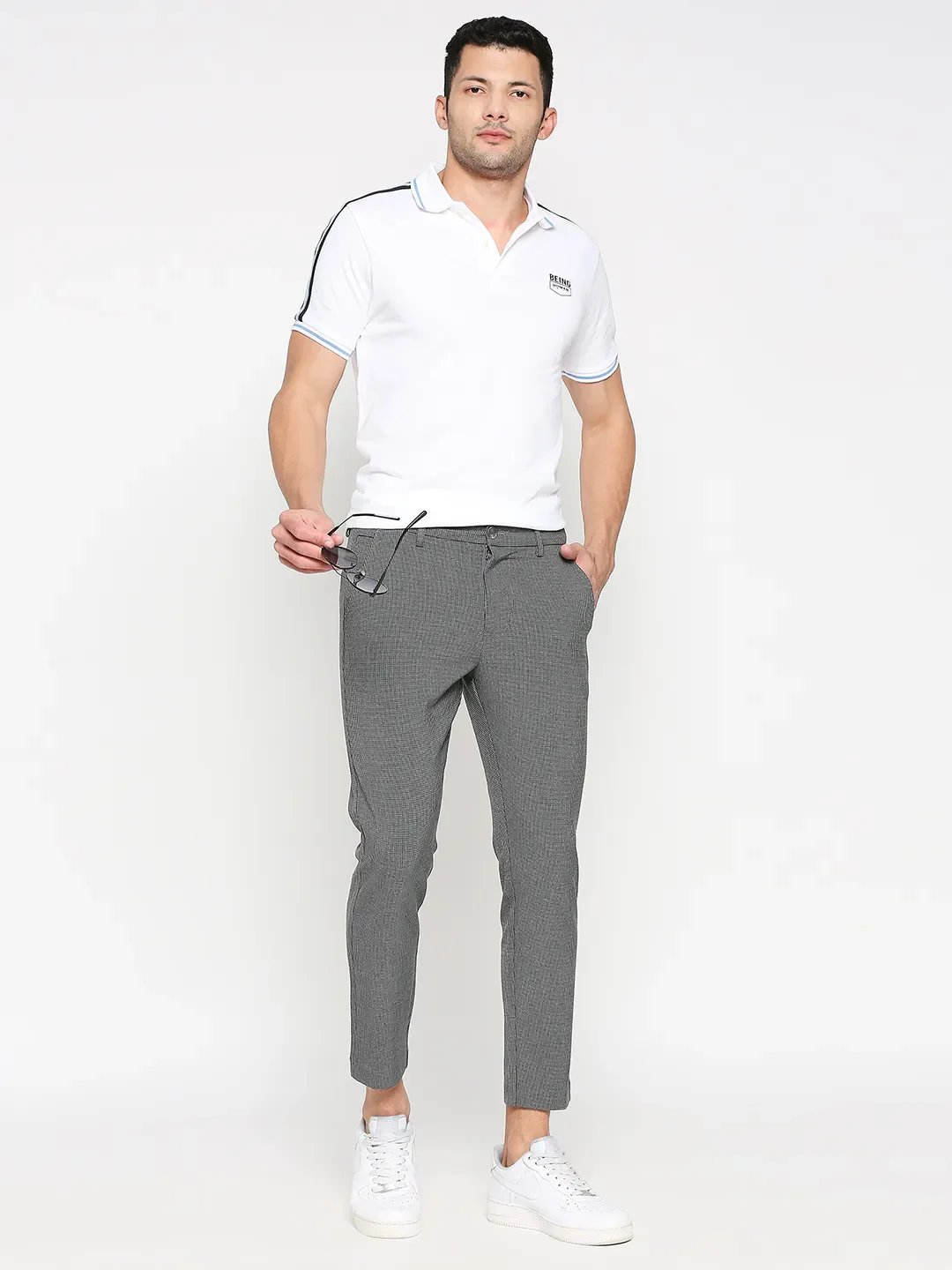 Black Cropped Fit Men's Chinos by Being Human Clothing - Image 6