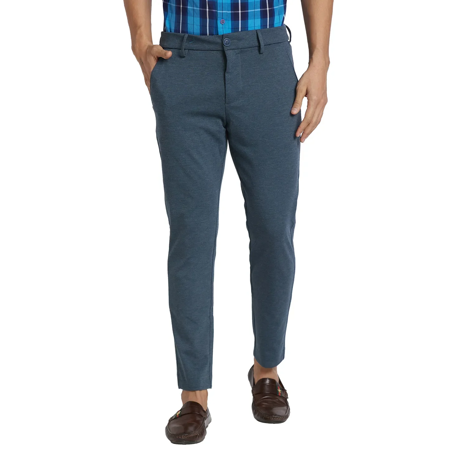 Blue Cropped Fit Men's Chinos by Being Human Clothing - Image 12