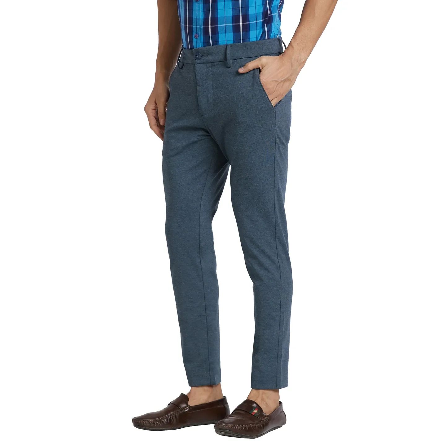 Blue Cropped Fit Men's Chinos by Being Human Clothing - Image 2
