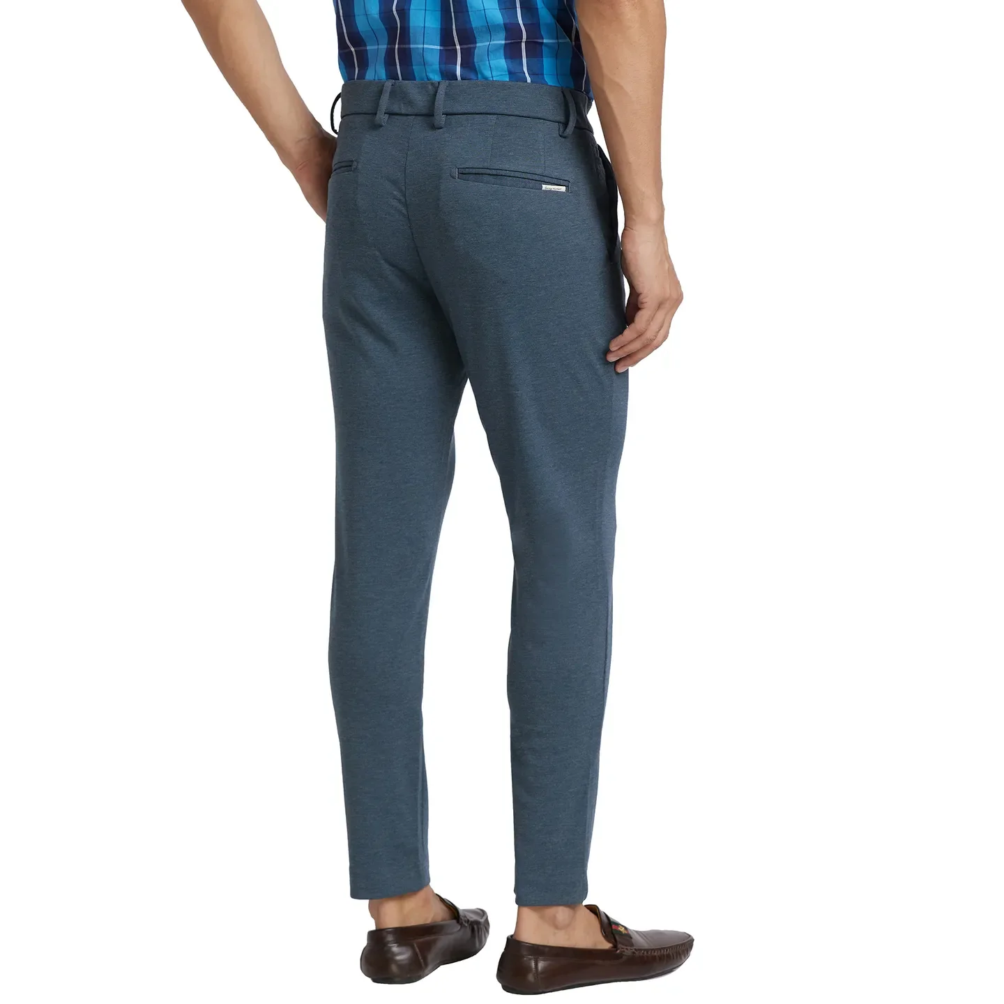 Blue Cropped Fit Men's Chinos by Being Human Clothing - Image 3