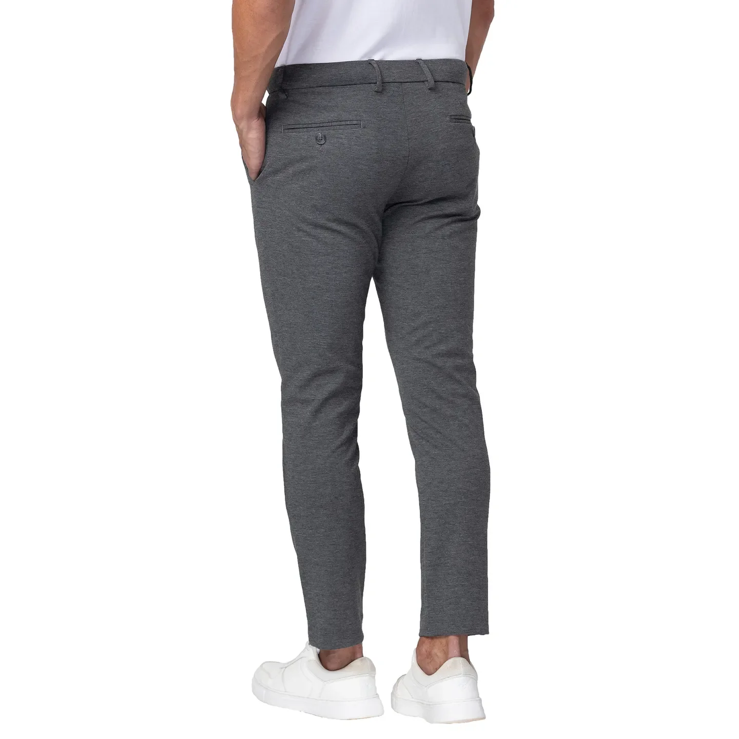Grey Cropped Fit Men's Chinos by Being Human Clothing - Image 3