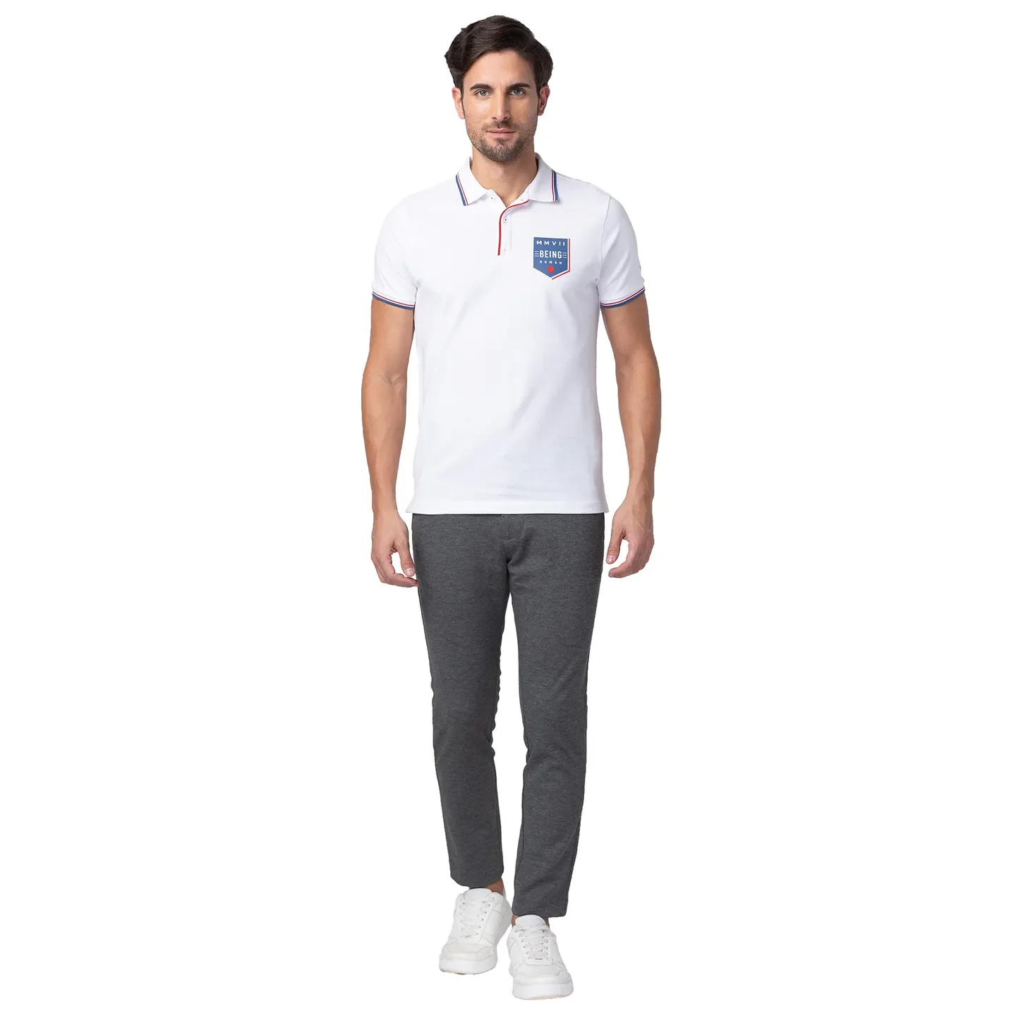 Grey Cropped Fit Men's Chinos by Being Human Clothing - Image 7